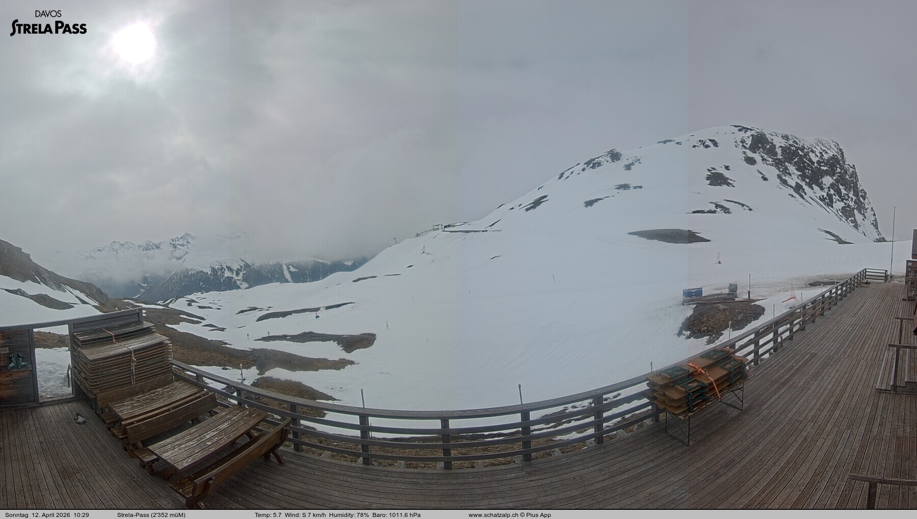 Archived image Webcam Schatzalp - Strela Pass