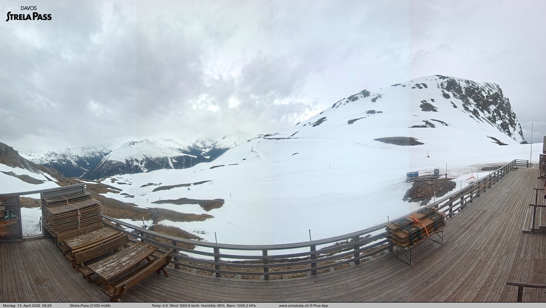 Archiv Foto Webcam Restaurant Strela Pass Schatzalp