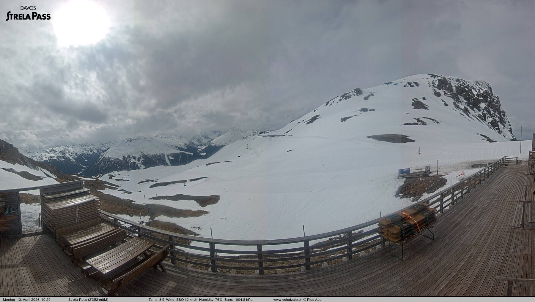 Archiv Foto Webcam Restaurant Strela Pass Schatzalp