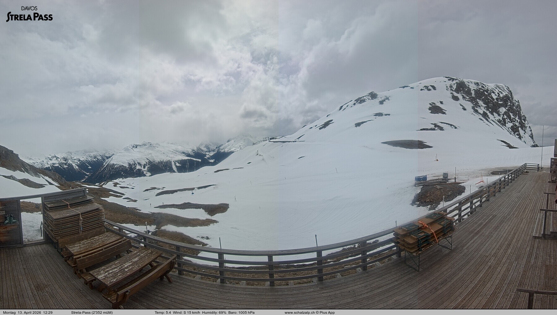 Archiv Foto Webcam Restaurant Strela Pass Schatzalp