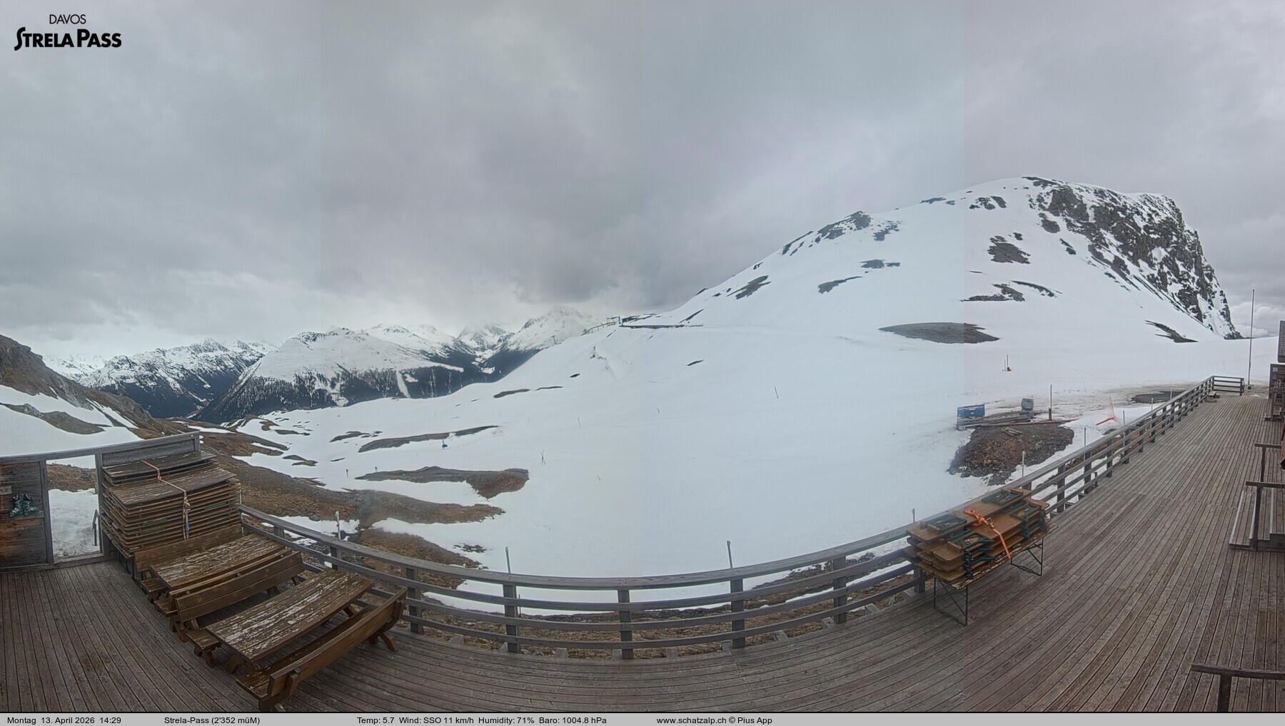 Archived image Webcam Schatzalp - Strela Pass
