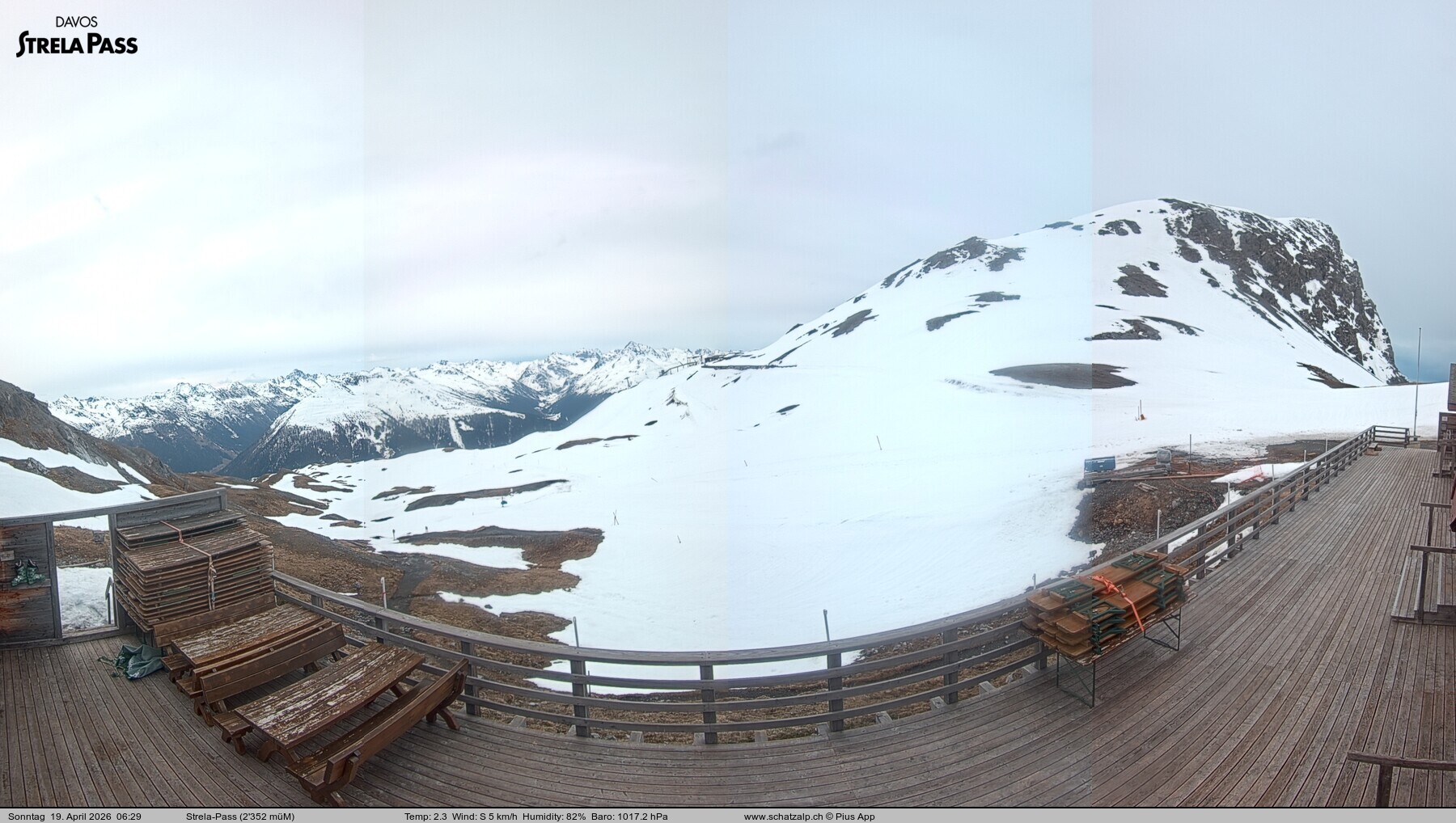 Archiv Foto Webcam Restaurant Strela Pass Schatzalp