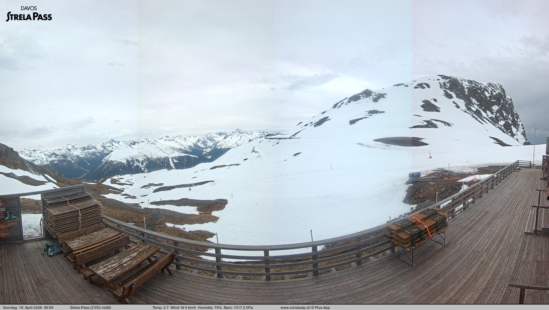 Archiv Foto Webcam Restaurant Strela Pass Schatzalp