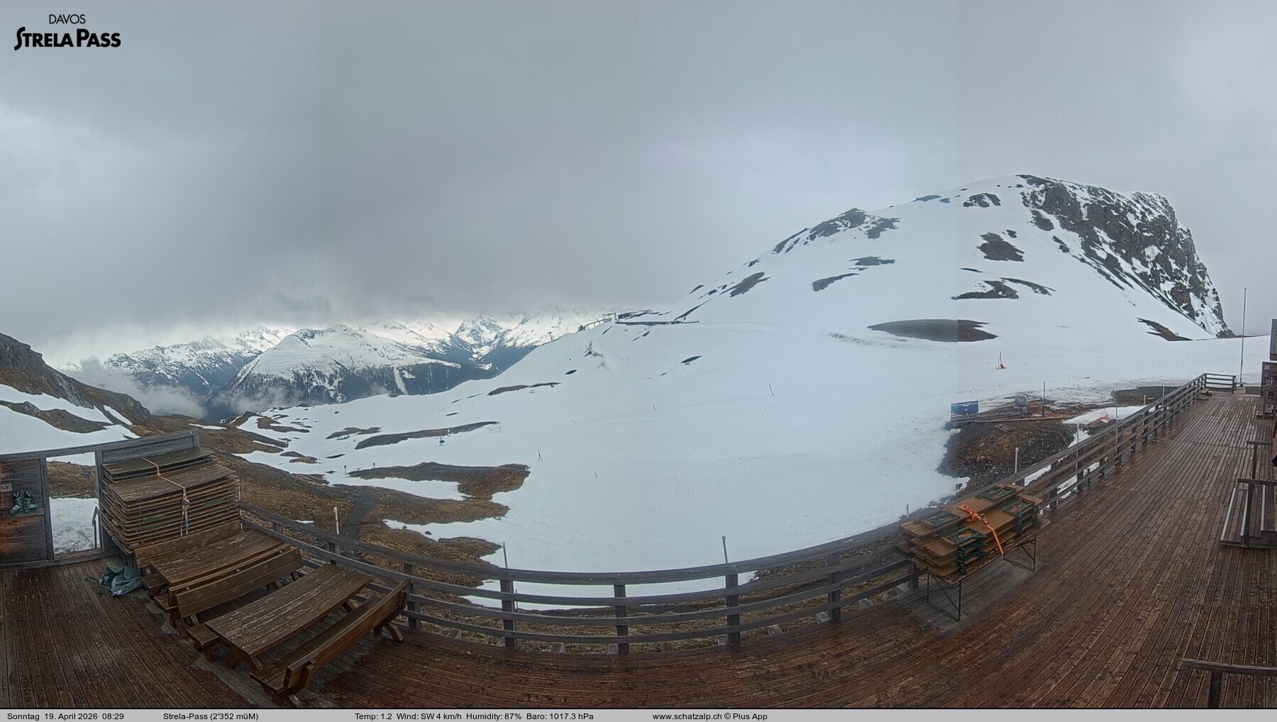 Archiv Foto Webcam Restaurant Strela Pass Schatzalp