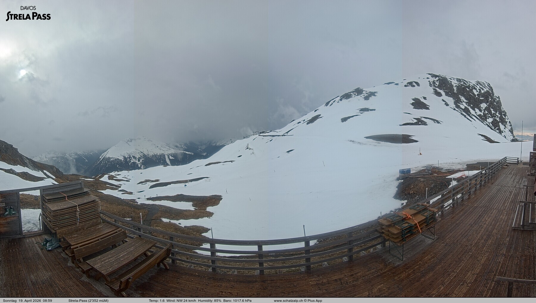 Archiv Foto Webcam Restaurant Strela Pass Schatzalp