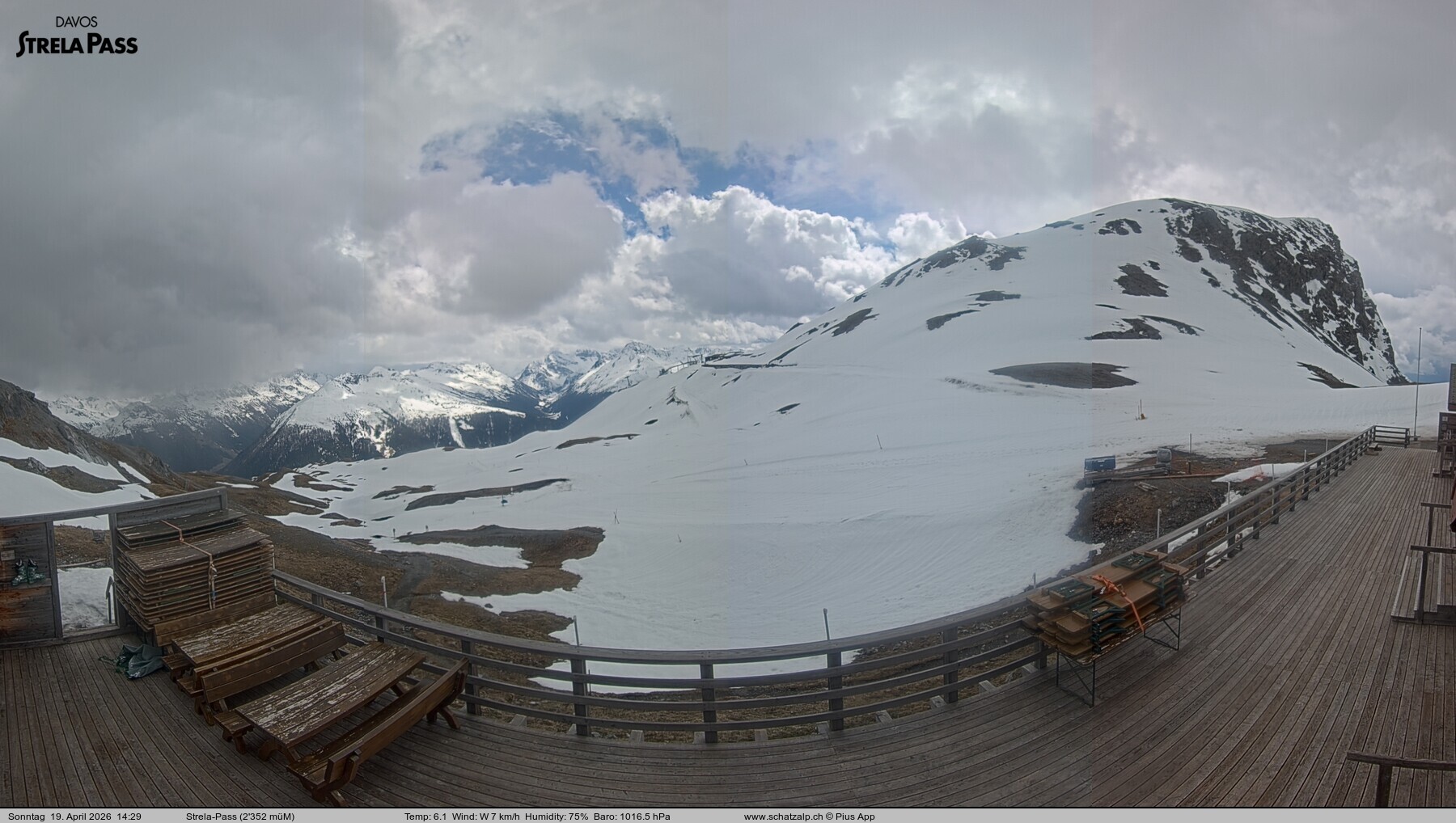 Archiv Foto Webcam Restaurant Strela Pass Schatzalp