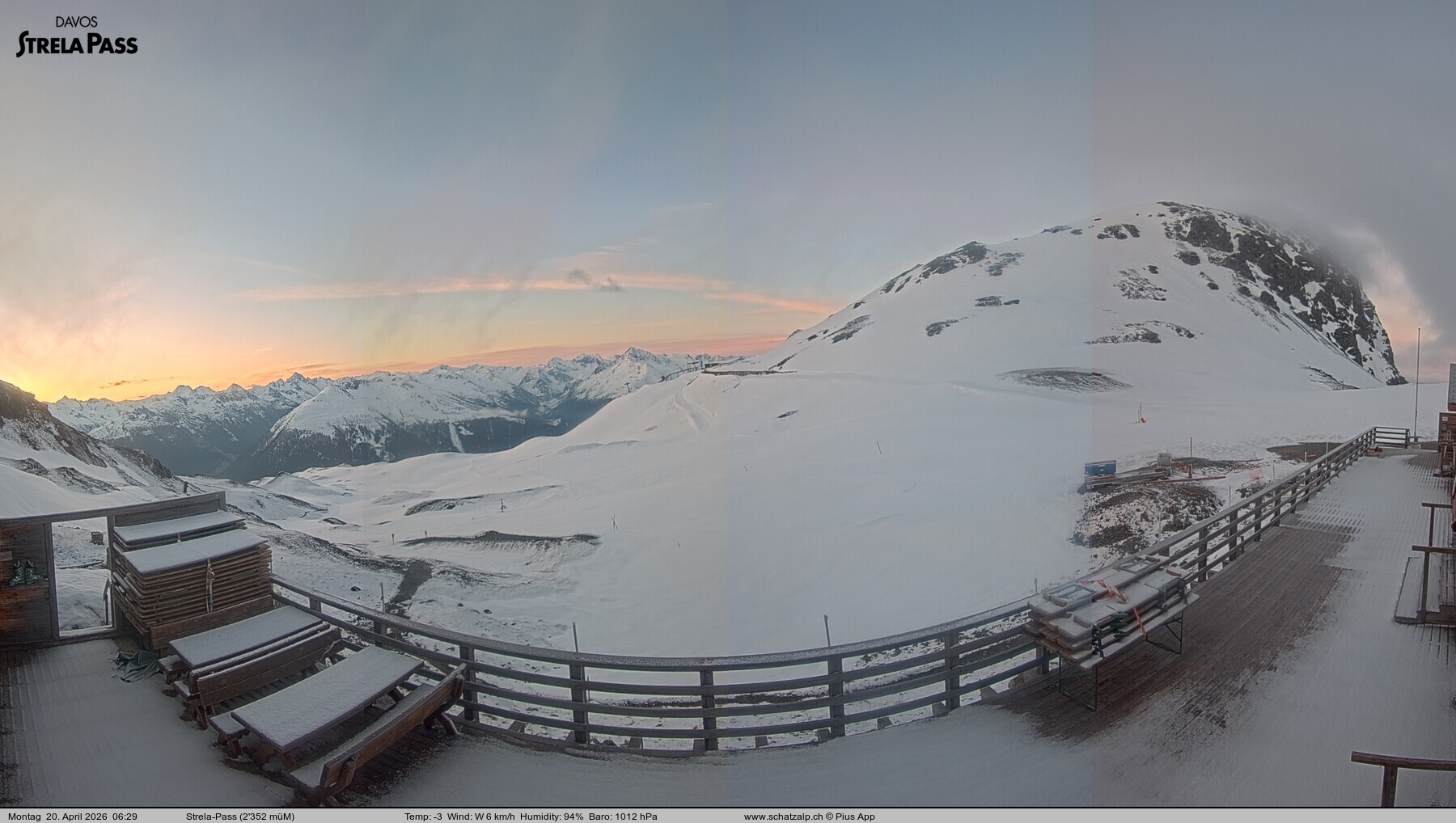 Archiv Foto Webcam Restaurant Strela Pass Schatzalp