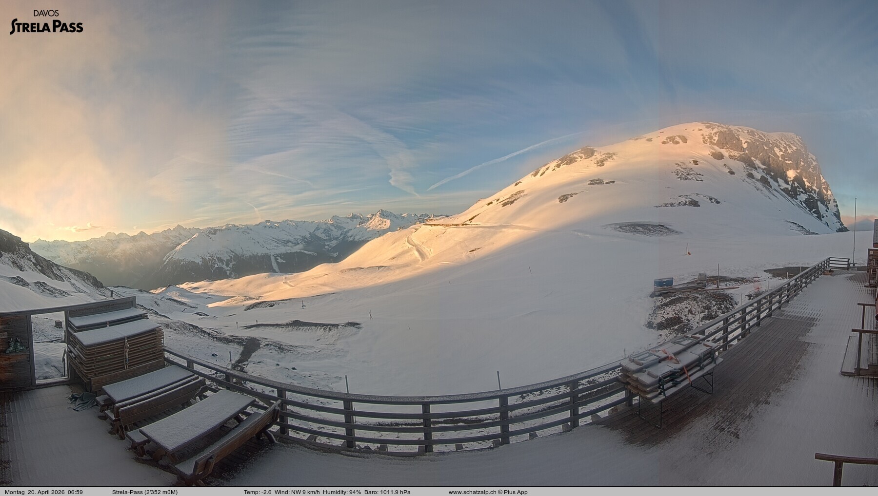 Archiv Foto Webcam Restaurant Strela Pass Schatzalp