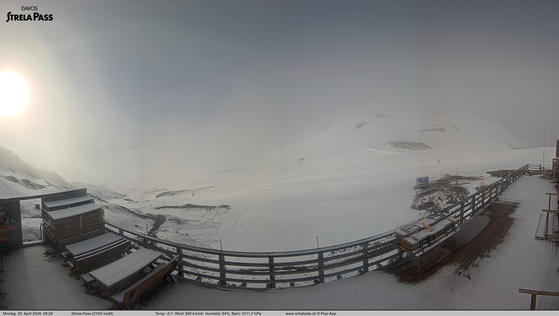 Archiv Foto Webcam Restaurant Strela Pass Schatzalp