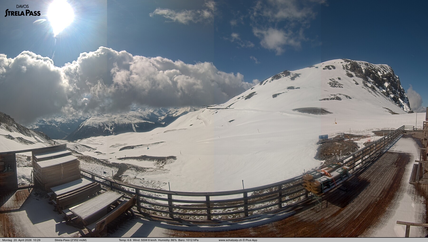 Archiv Foto Webcam Restaurant Strela Pass Schatzalp