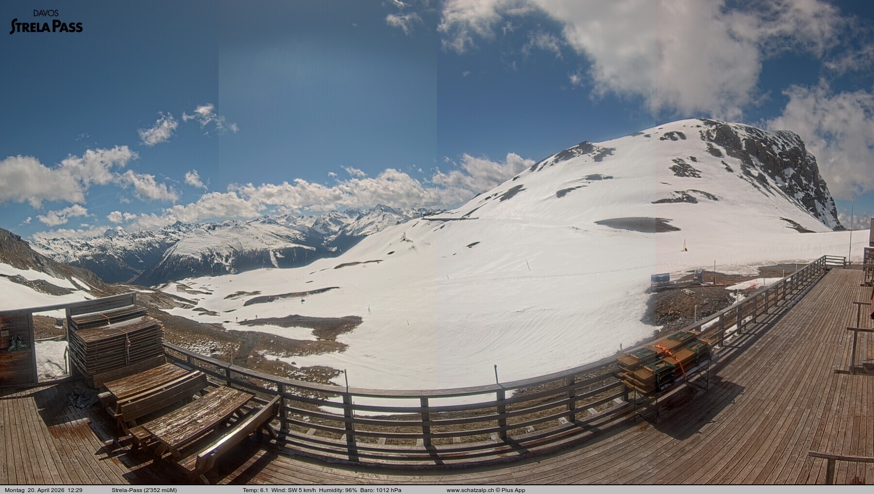 Archiv Foto Webcam Restaurant Strela Pass Schatzalp