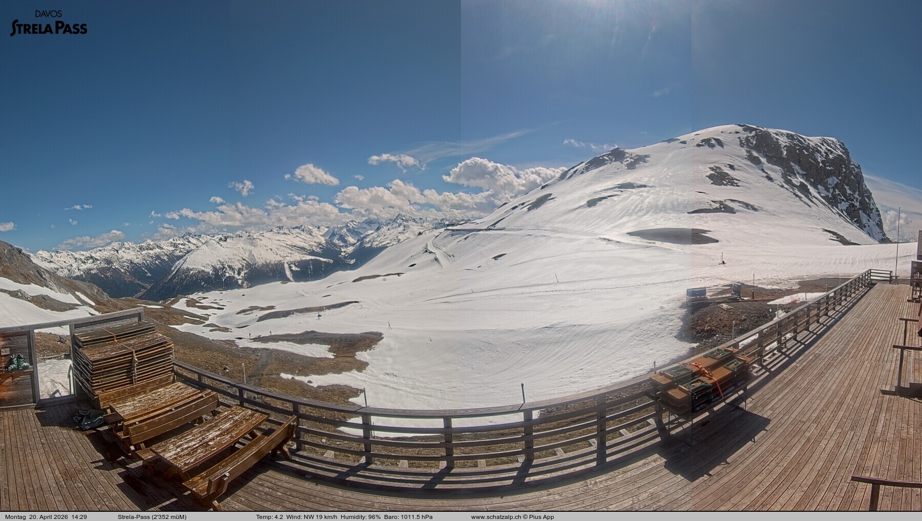 Archiv Foto Webcam Restaurant Strela Pass Schatzalp