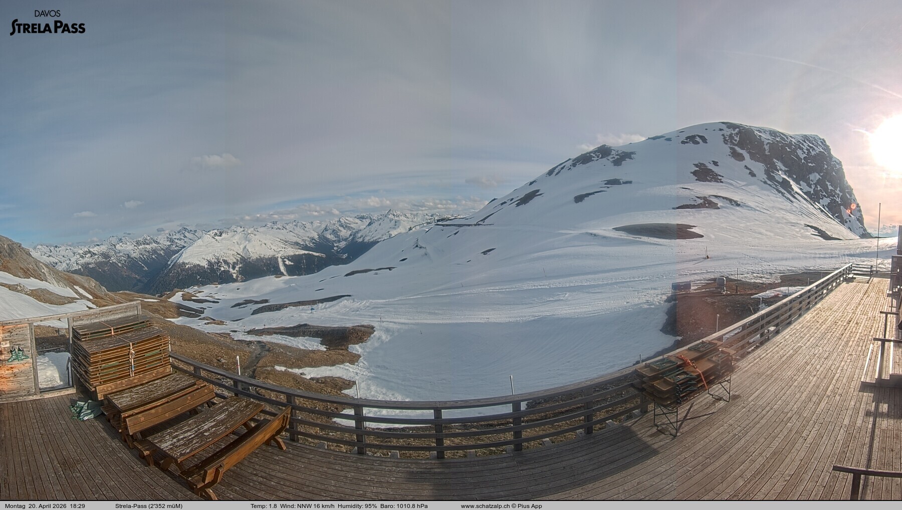 Archiv Foto Webcam Restaurant Strela Pass Schatzalp