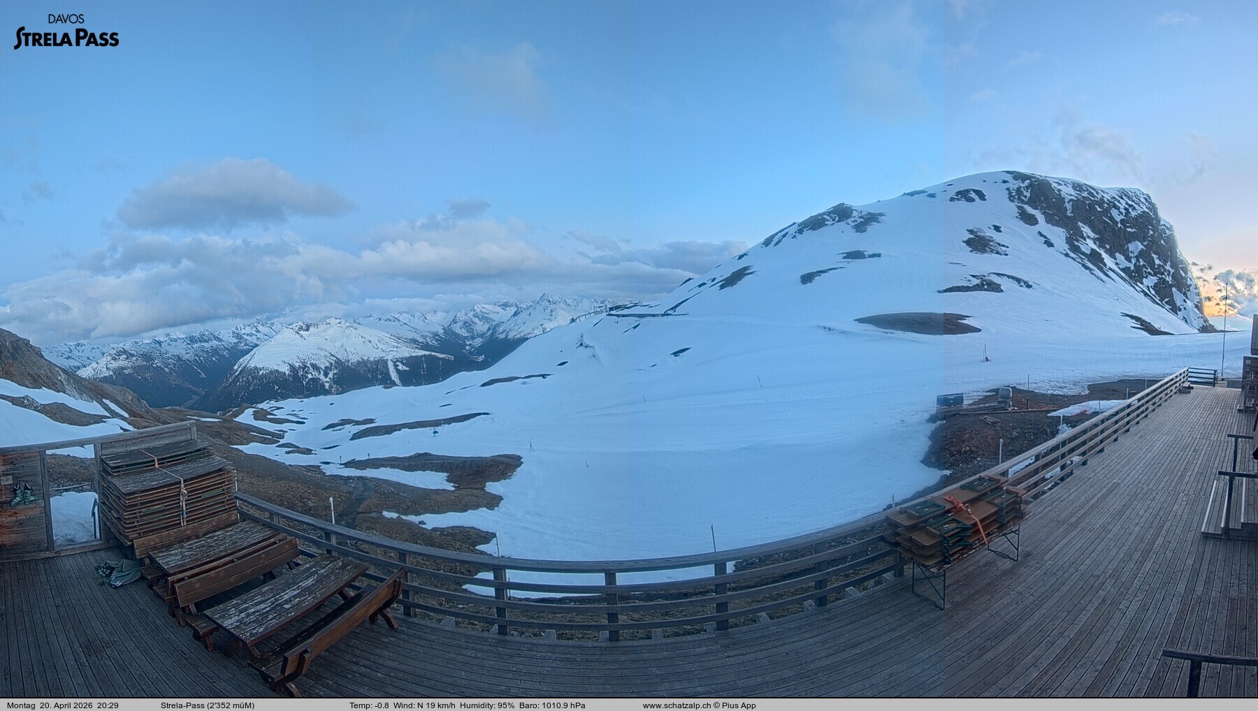 Archiv Foto Webcam Restaurant Strela Pass Schatzalp