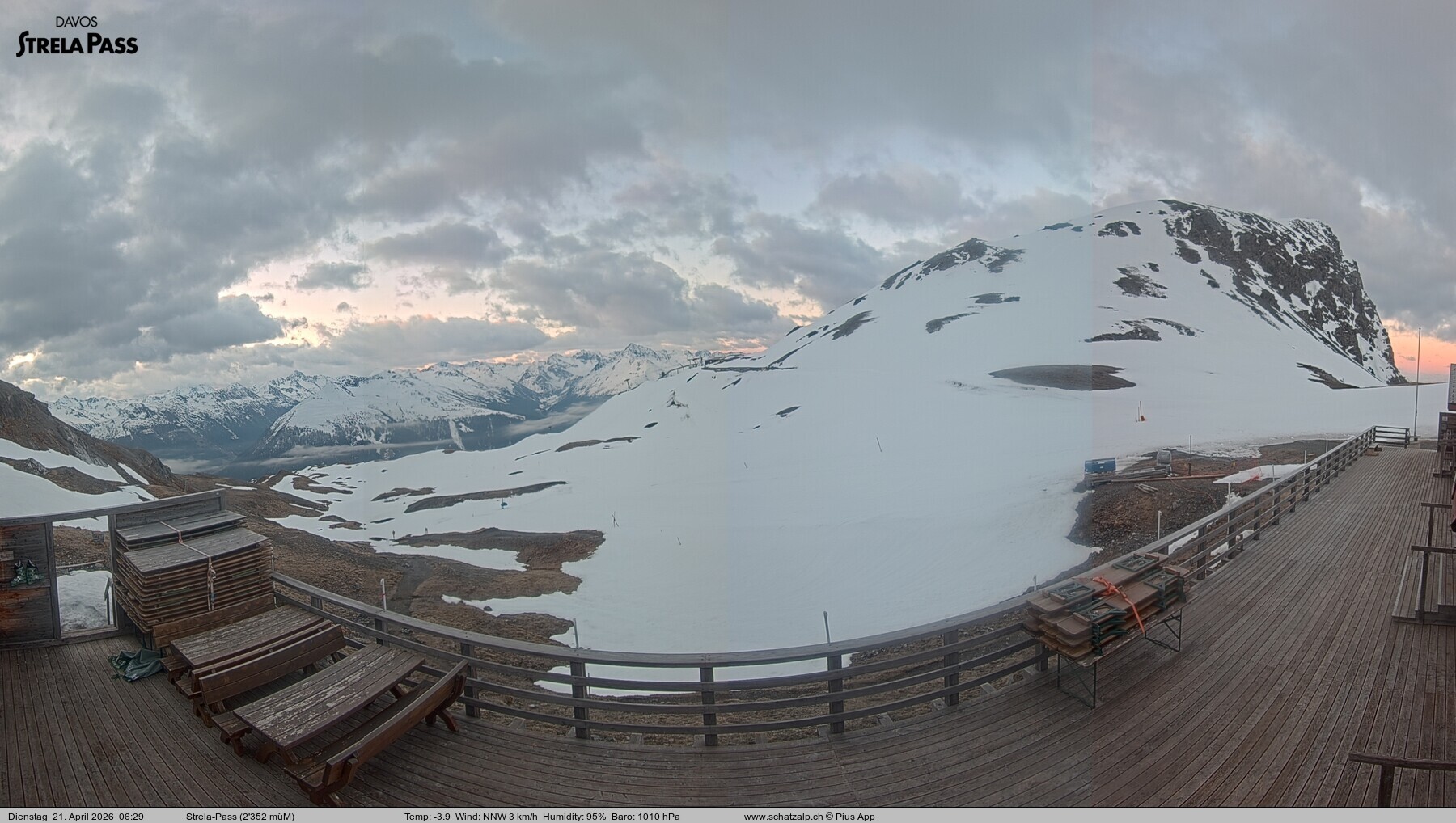 Archiv Foto Webcam Restaurant Strela Pass Schatzalp