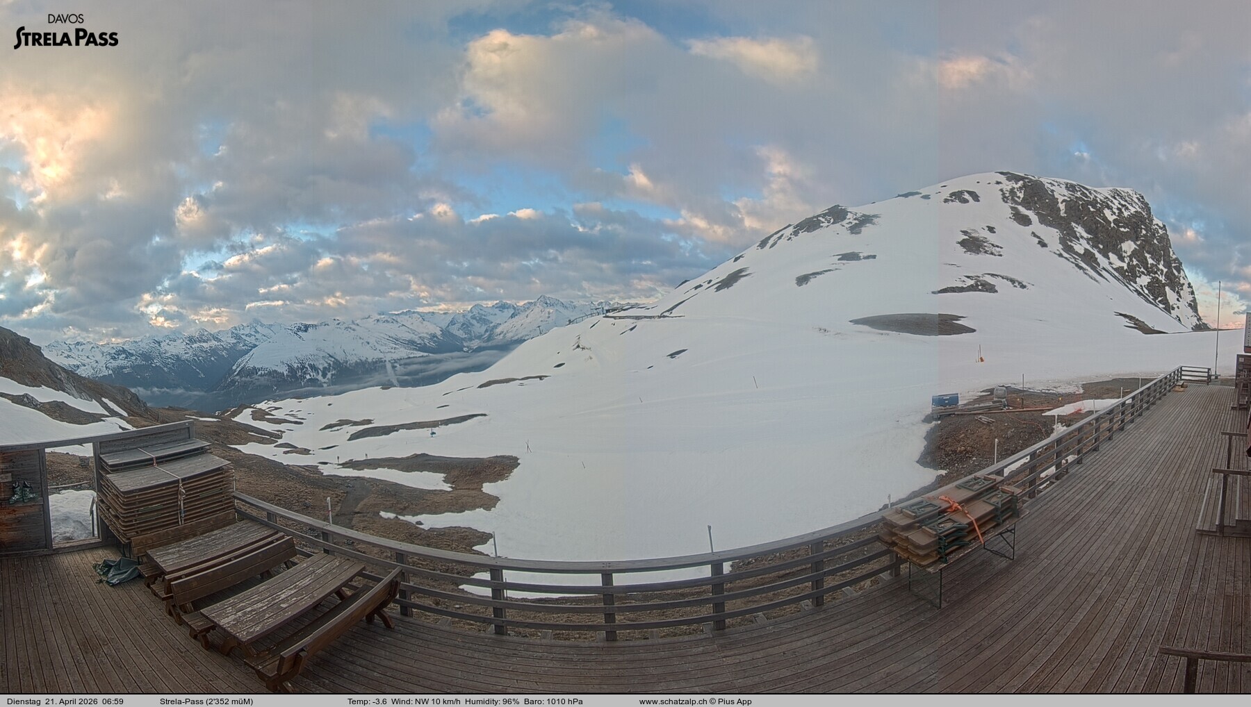 Archiv Foto Webcam Restaurant Strela Pass Schatzalp