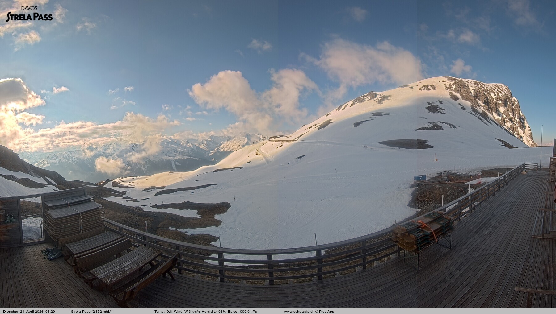 Archiv Foto Webcam Restaurant Strela Pass Schatzalp