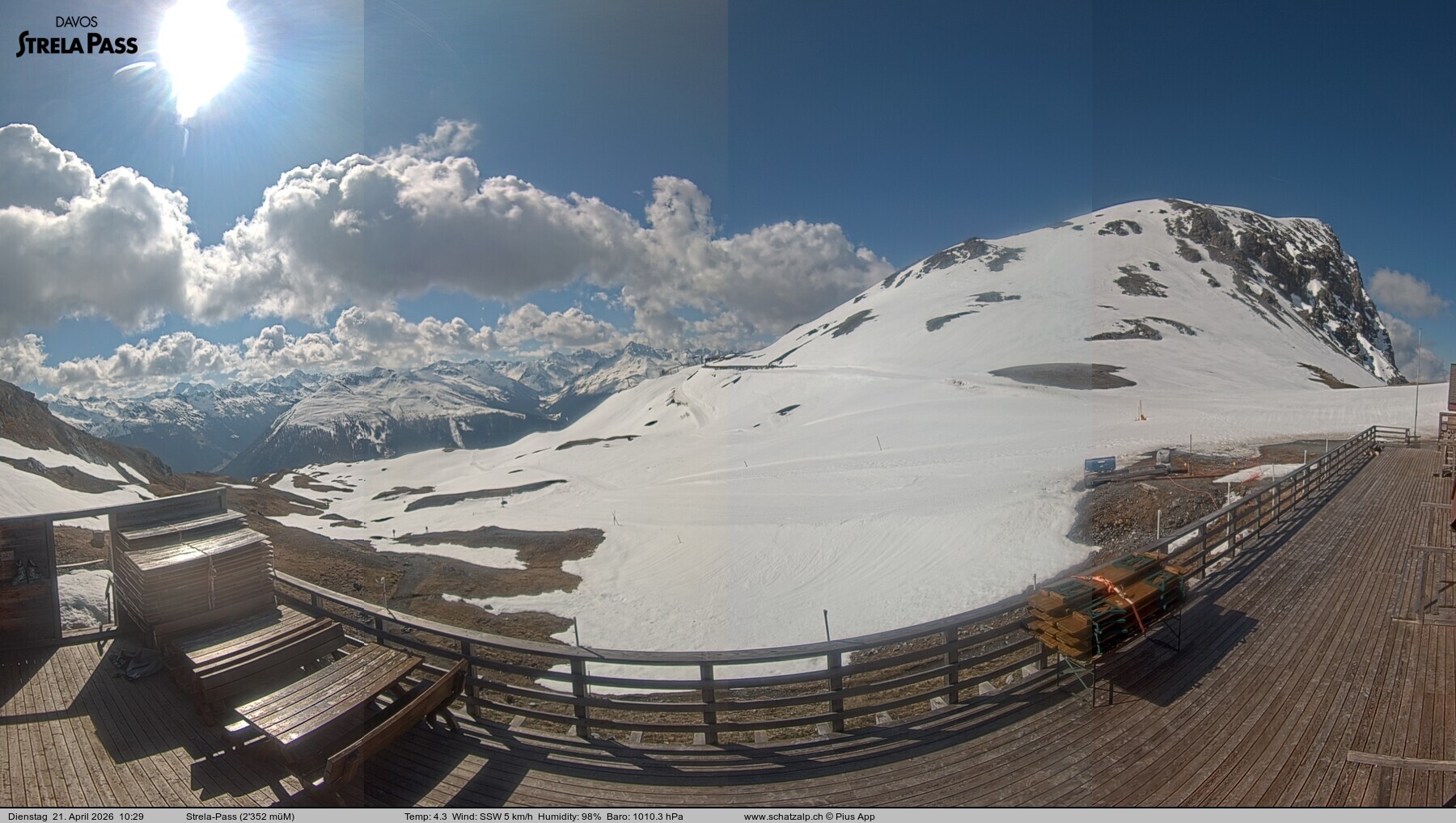 Archiv Foto Webcam Restaurant Strela Pass Schatzalp