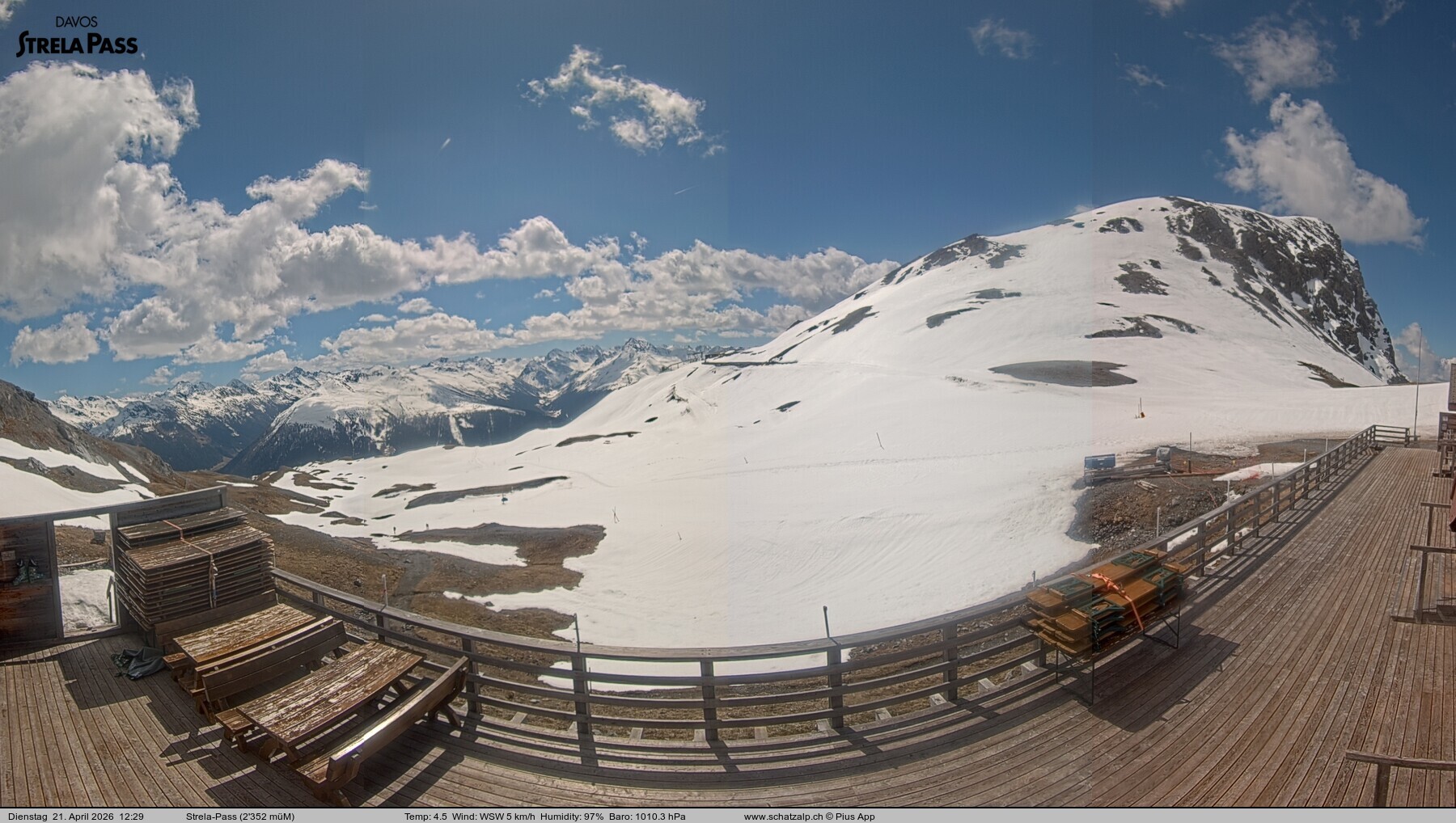 Archiv Foto Webcam Restaurant Strela Pass Schatzalp