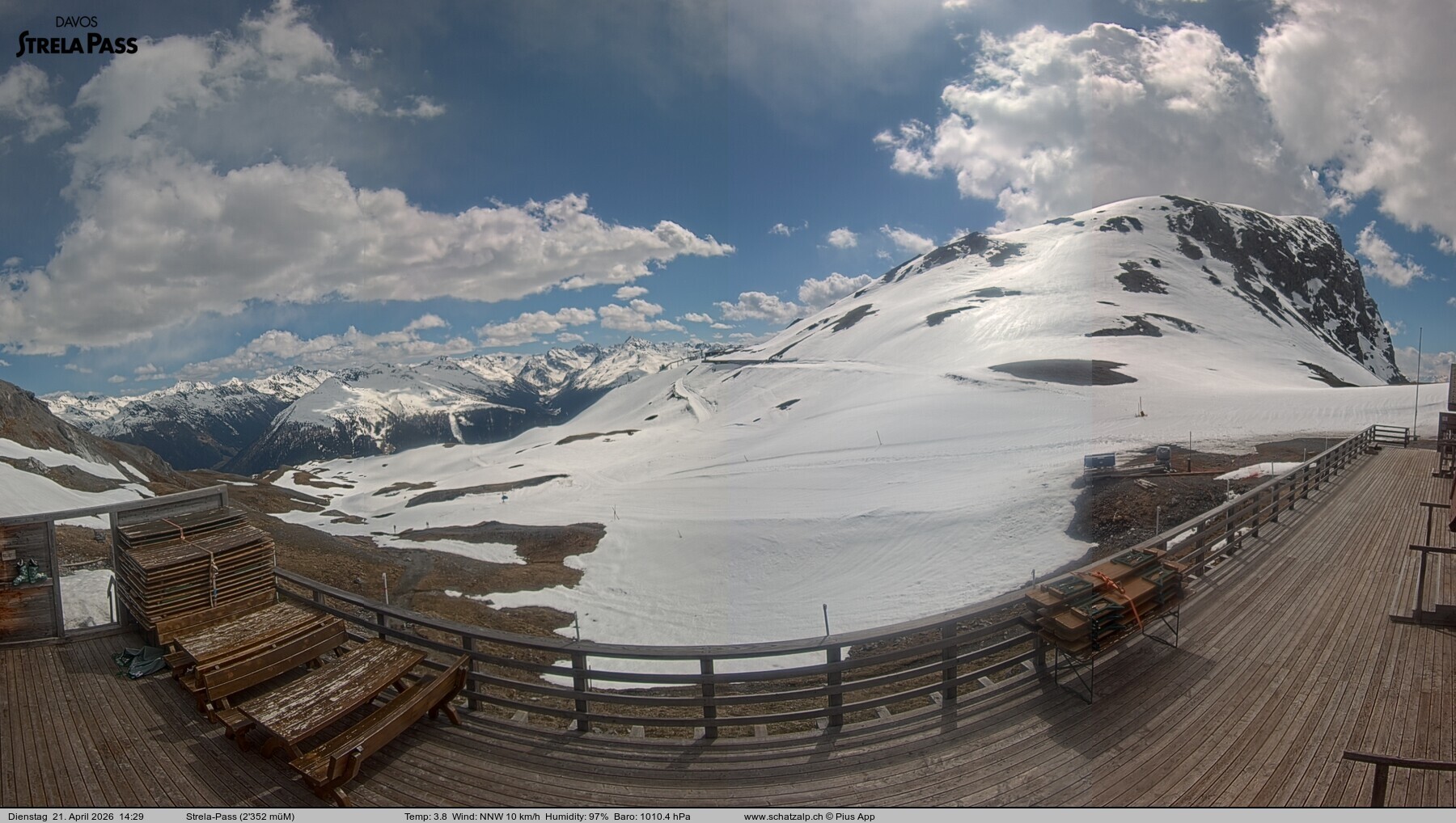 Archiv Foto Webcam Restaurant Strela Pass Schatzalp