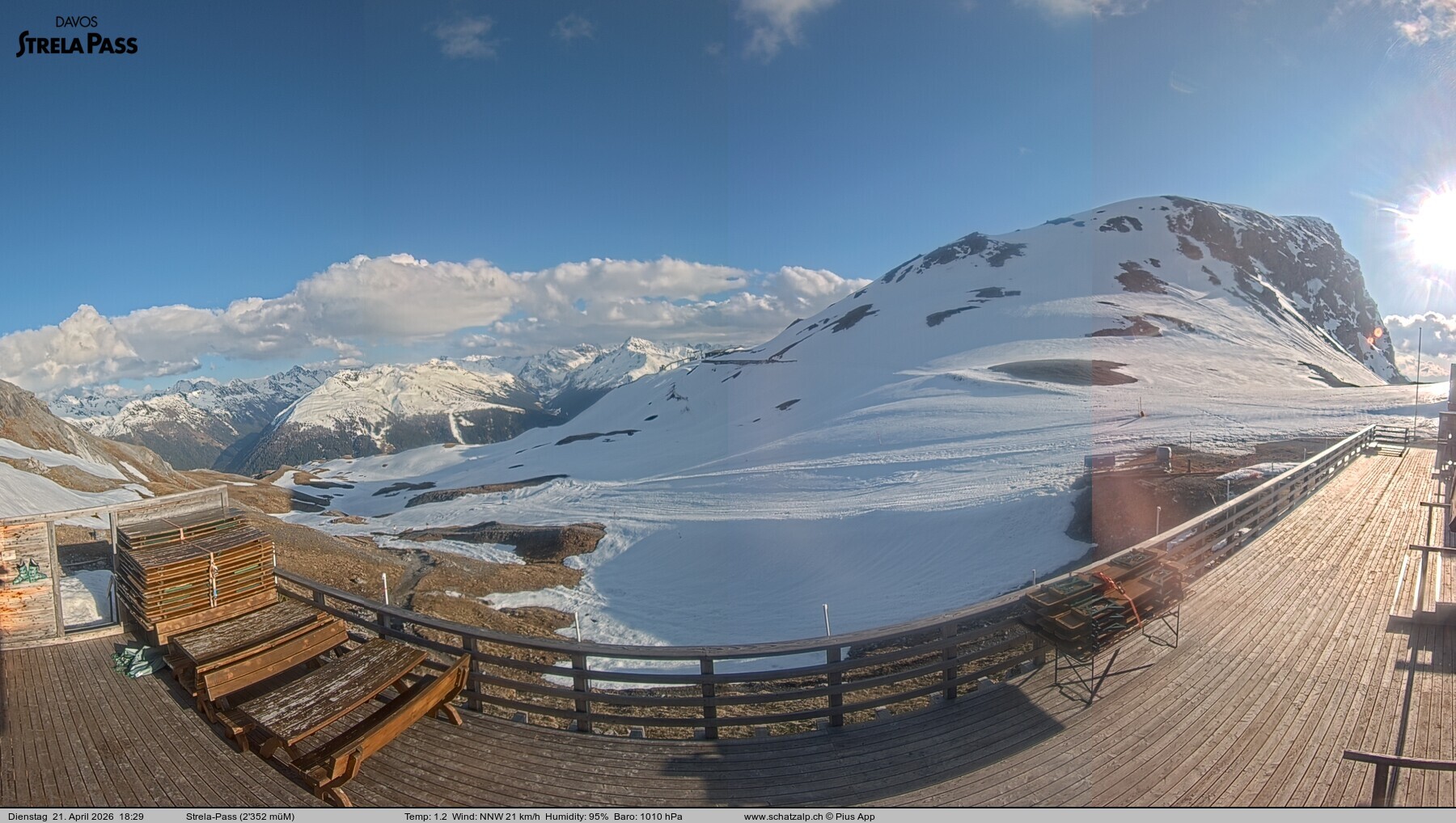 Archiv Foto Webcam Restaurant Strela Pass Schatzalp