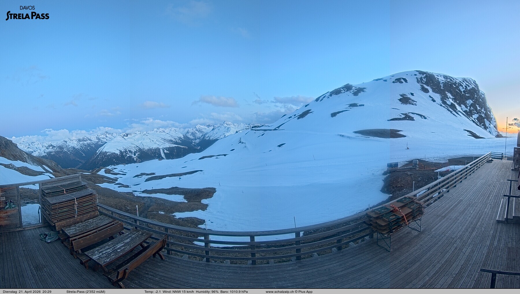 Archiv Foto Webcam Restaurant Strela Pass Schatzalp