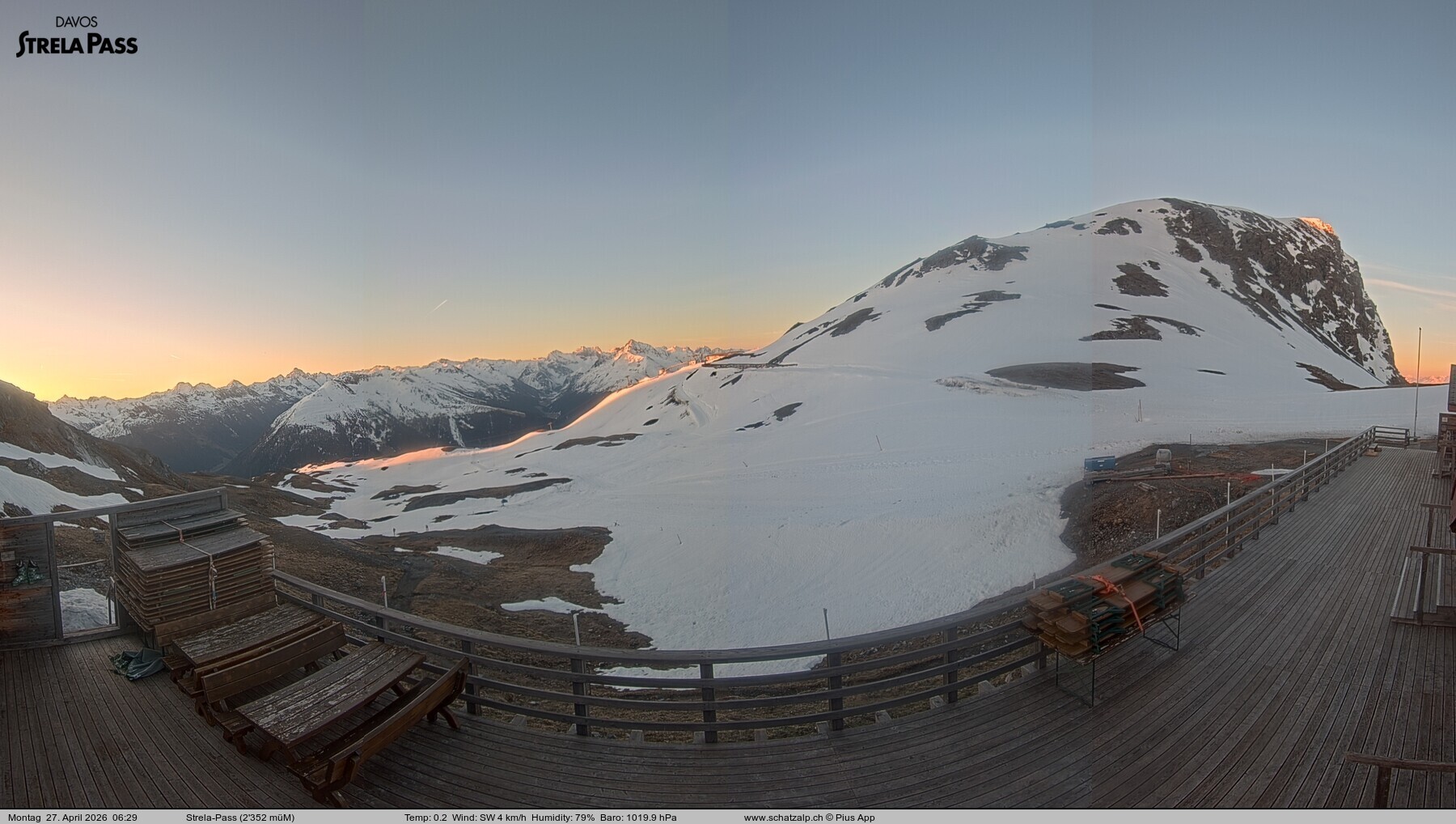 Archived image Webcam Schatzalp - Strela Pass