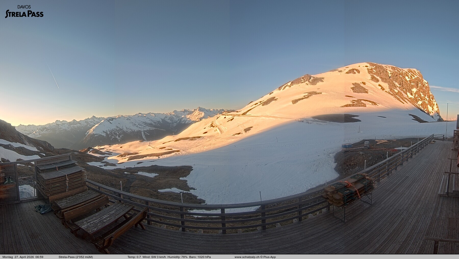 Archived image Webcam Schatzalp - Strela Pass