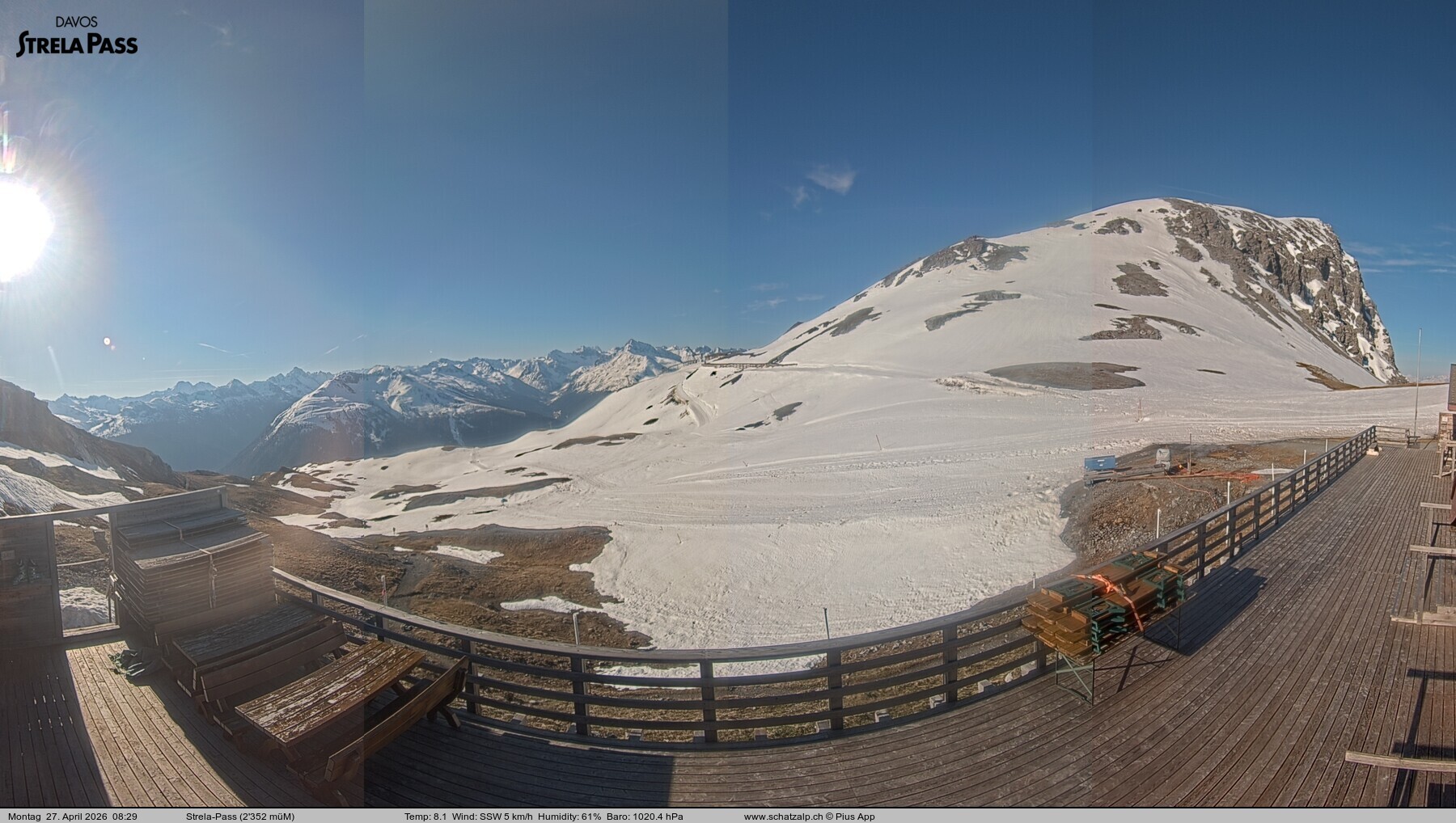 Archived image Webcam Schatzalp - Strela Pass