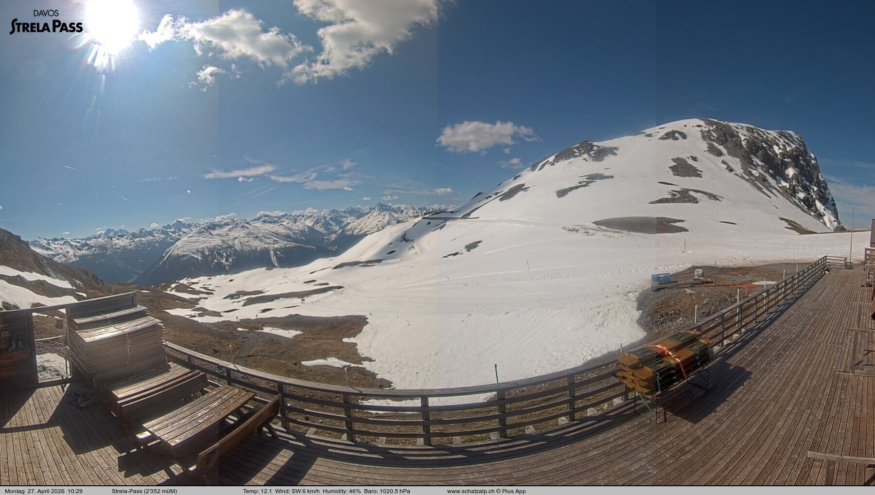 Archived image Webcam Schatzalp - Strela Pass