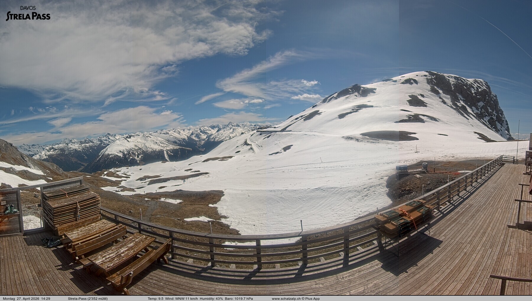 Archiv Foto Webcam Restaurant Strela Pass Schatzalp