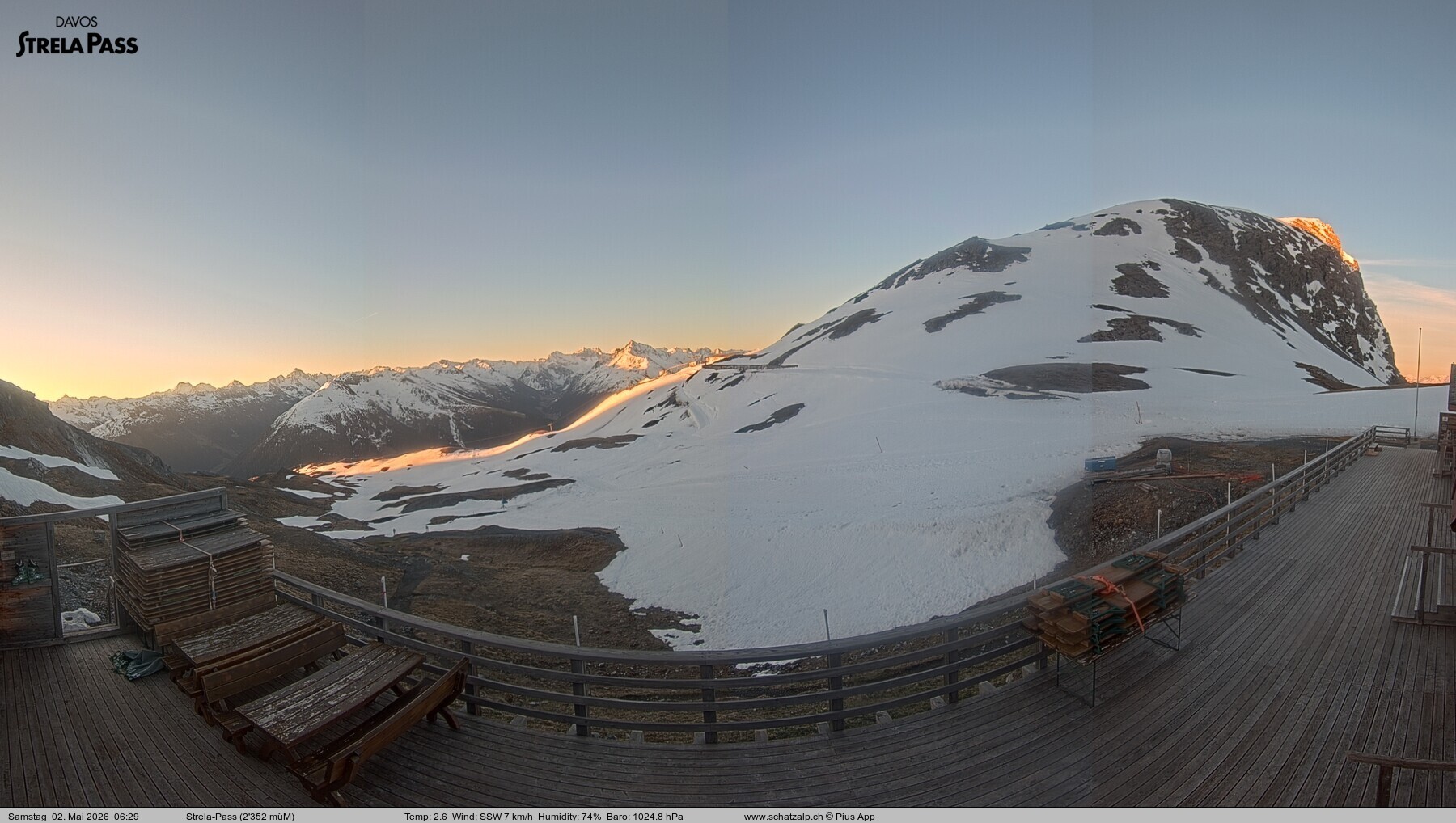 Archiv Foto Webcam Restaurant Strela Pass Schatzalp