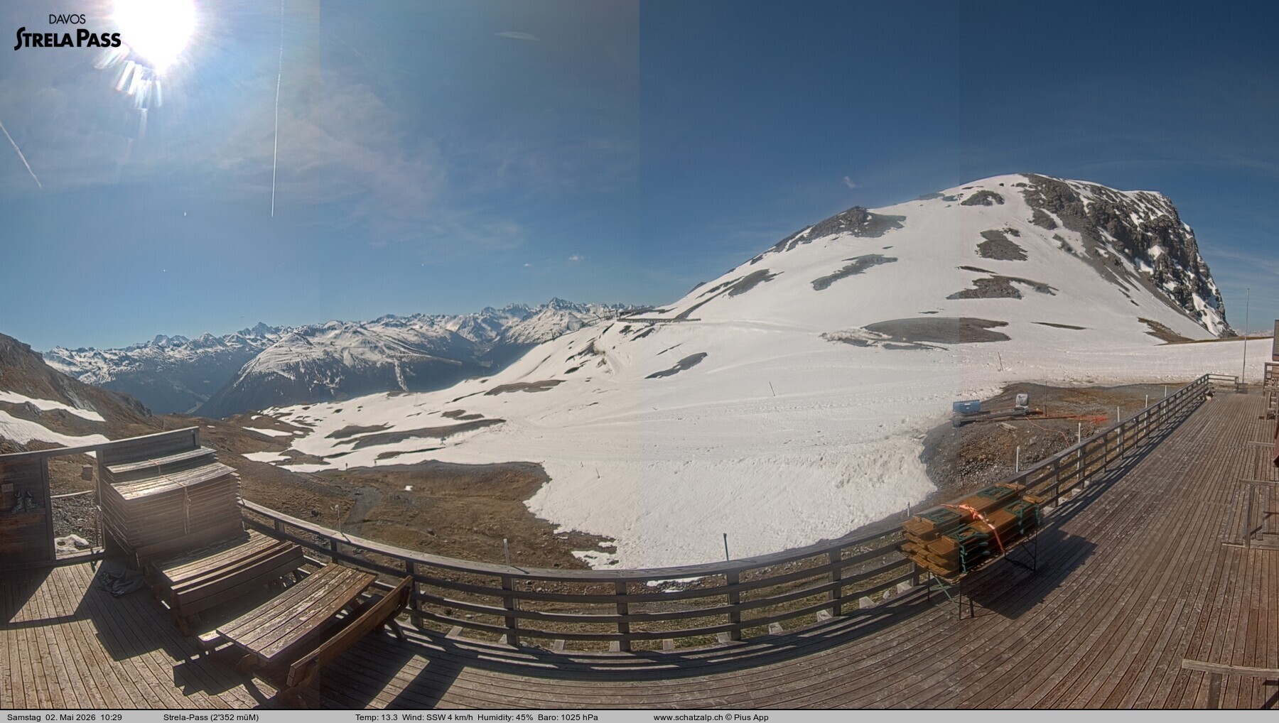 Archiv Foto Webcam Restaurant Strela Pass Schatzalp
