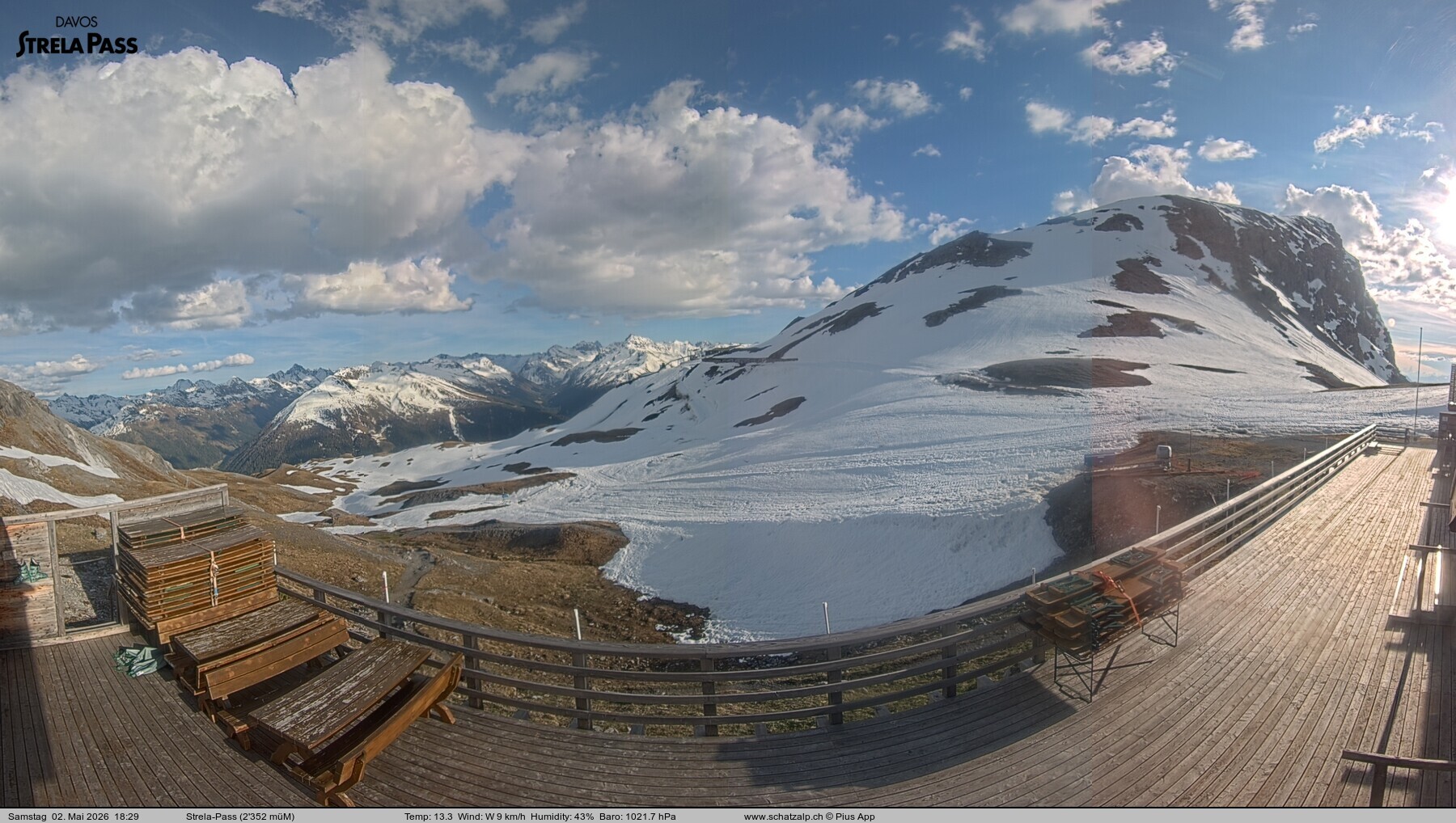 Archived image Webcam Schatzalp - Strela Pass