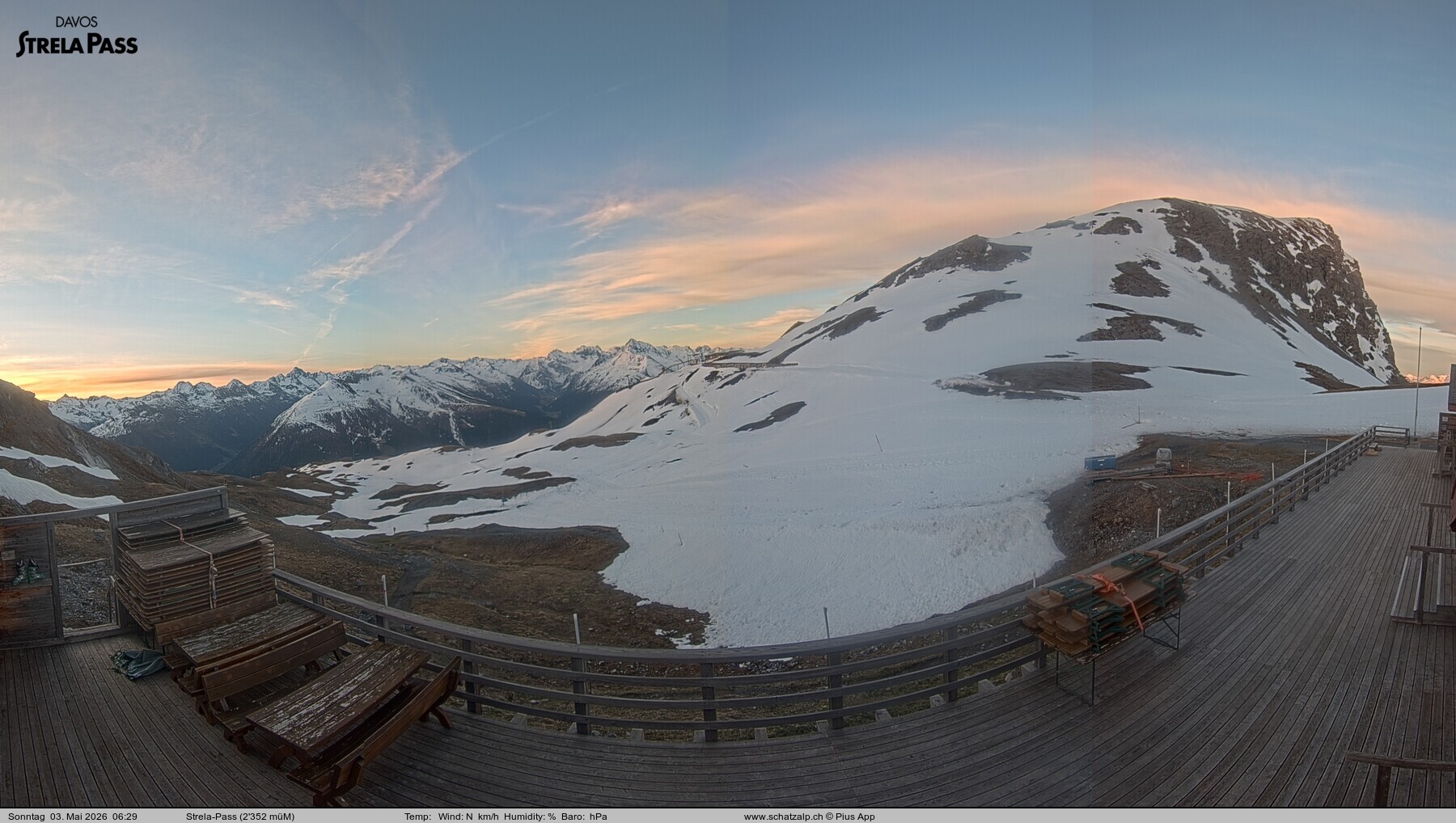 Archiv Foto Webcam Restaurant Strela Pass Schatzalp