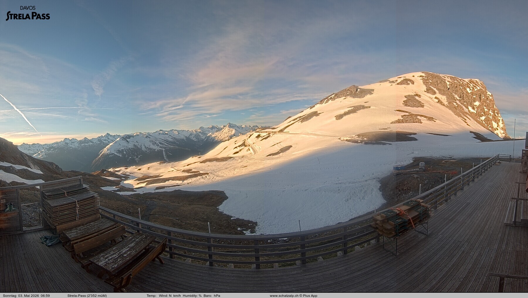 Archiv Foto Webcam Restaurant Strela Pass Schatzalp