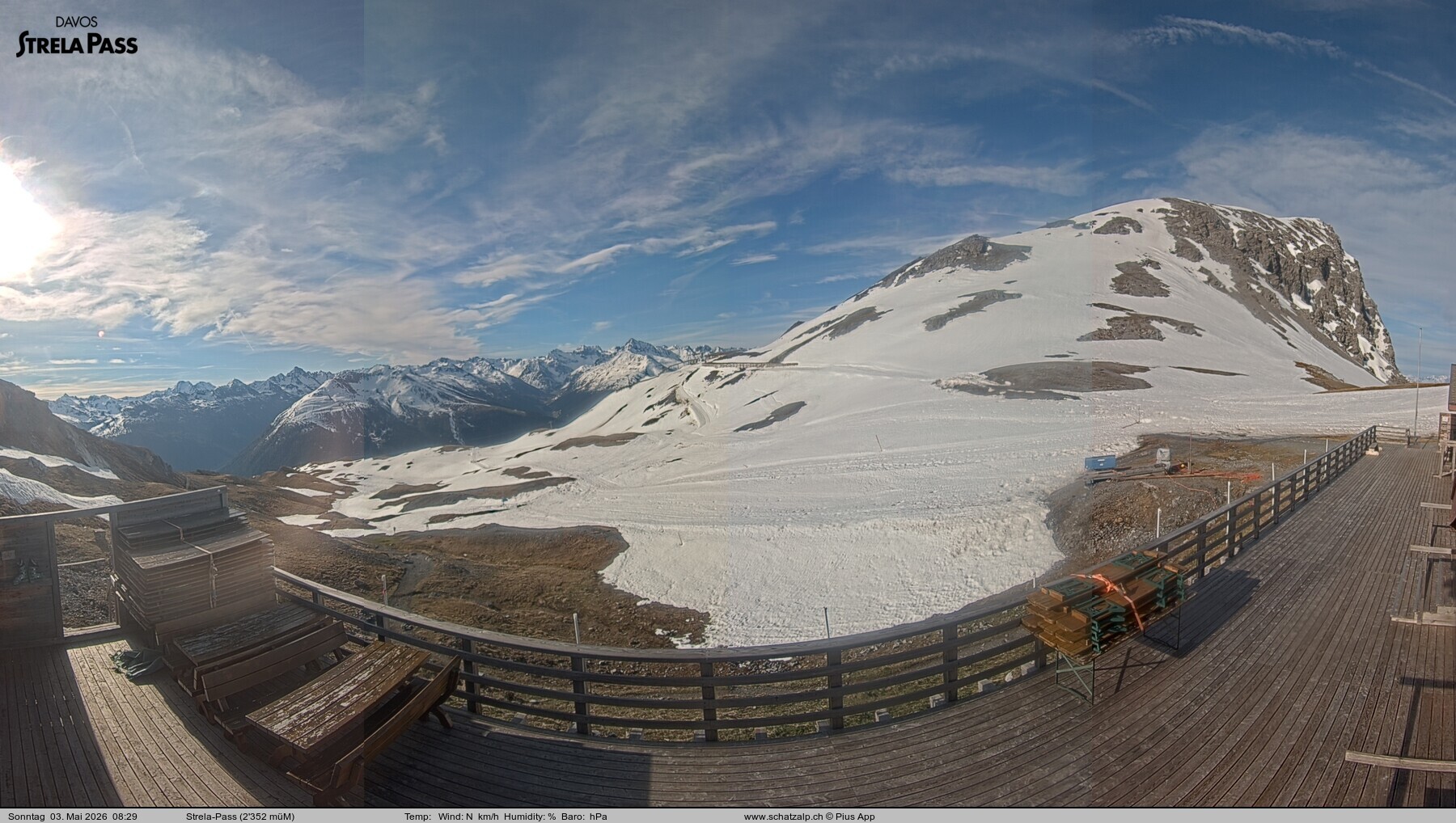 Archiv Foto Webcam Restaurant Strela Pass Schatzalp