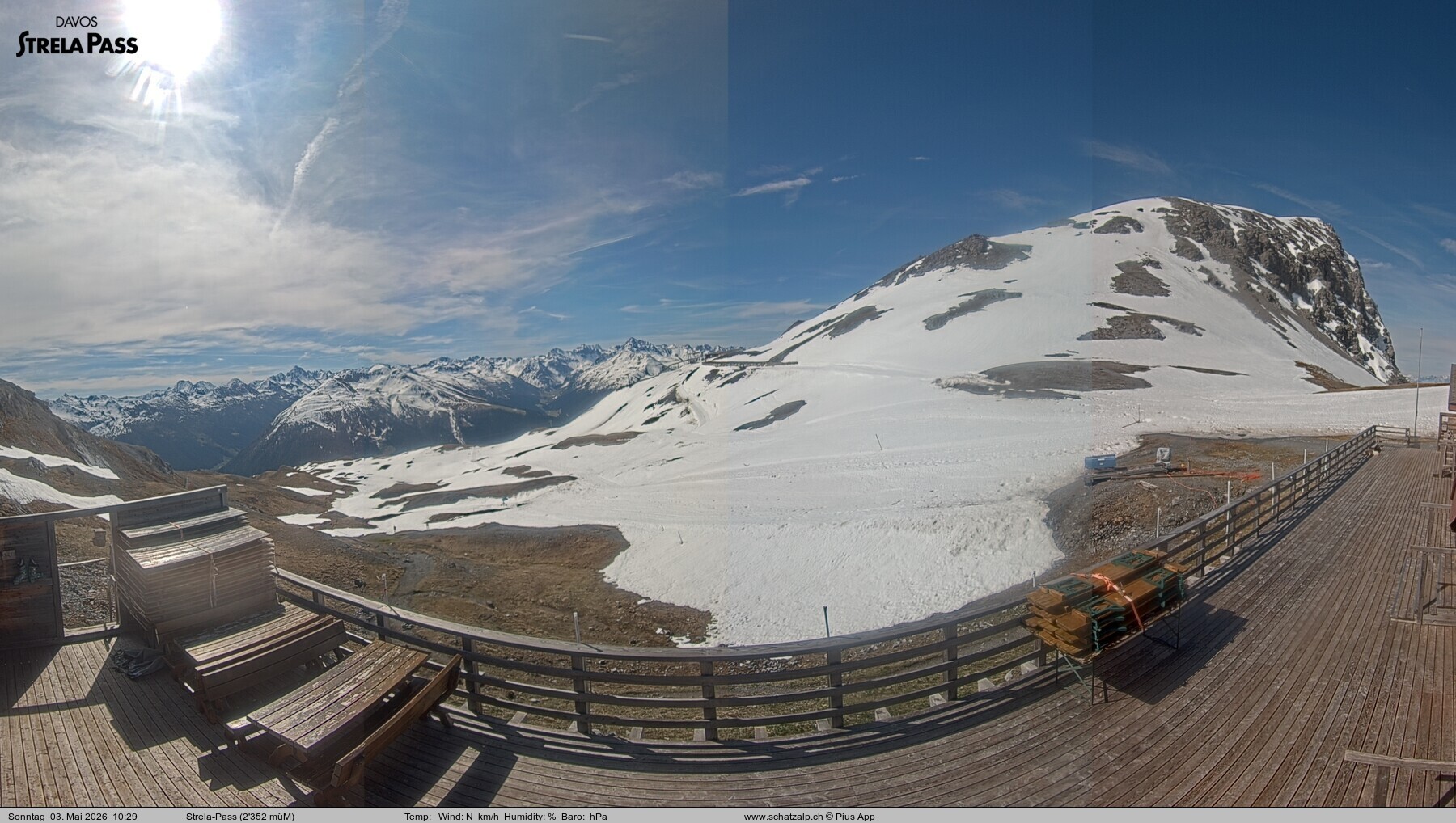 Archiv Foto Webcam Restaurant Strela Pass Schatzalp