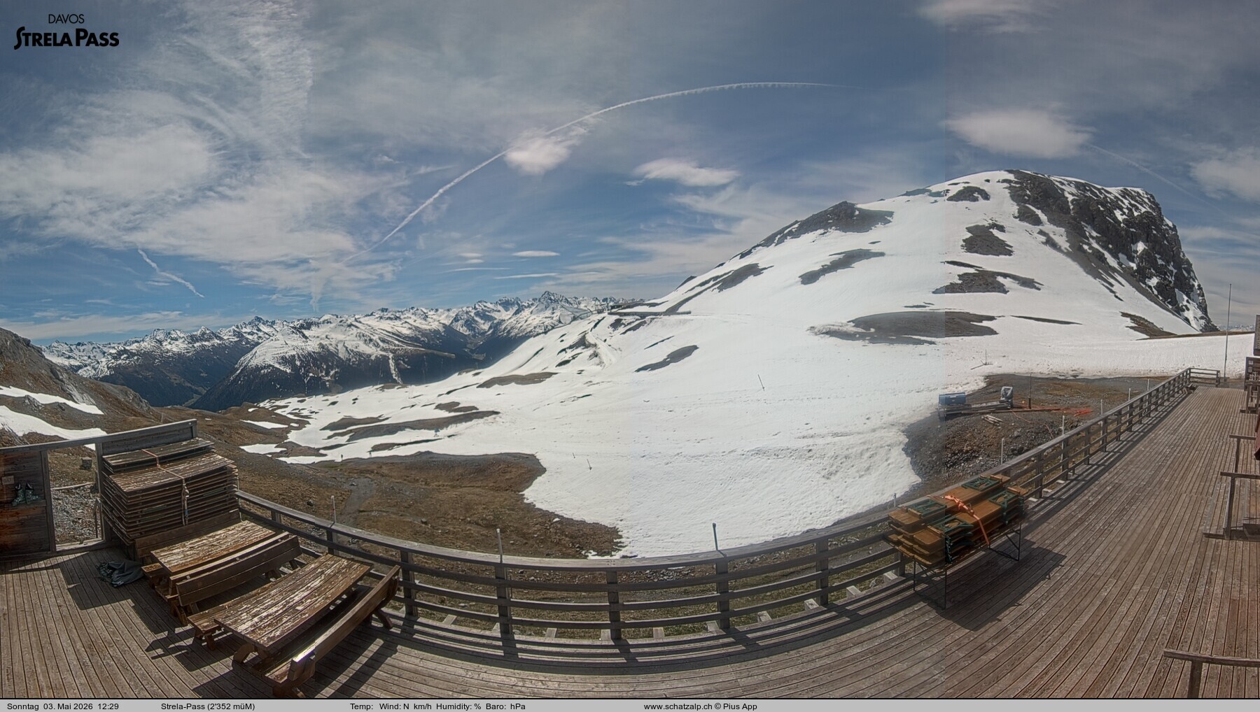 Archiv Foto Webcam Restaurant Strela Pass Schatzalp
