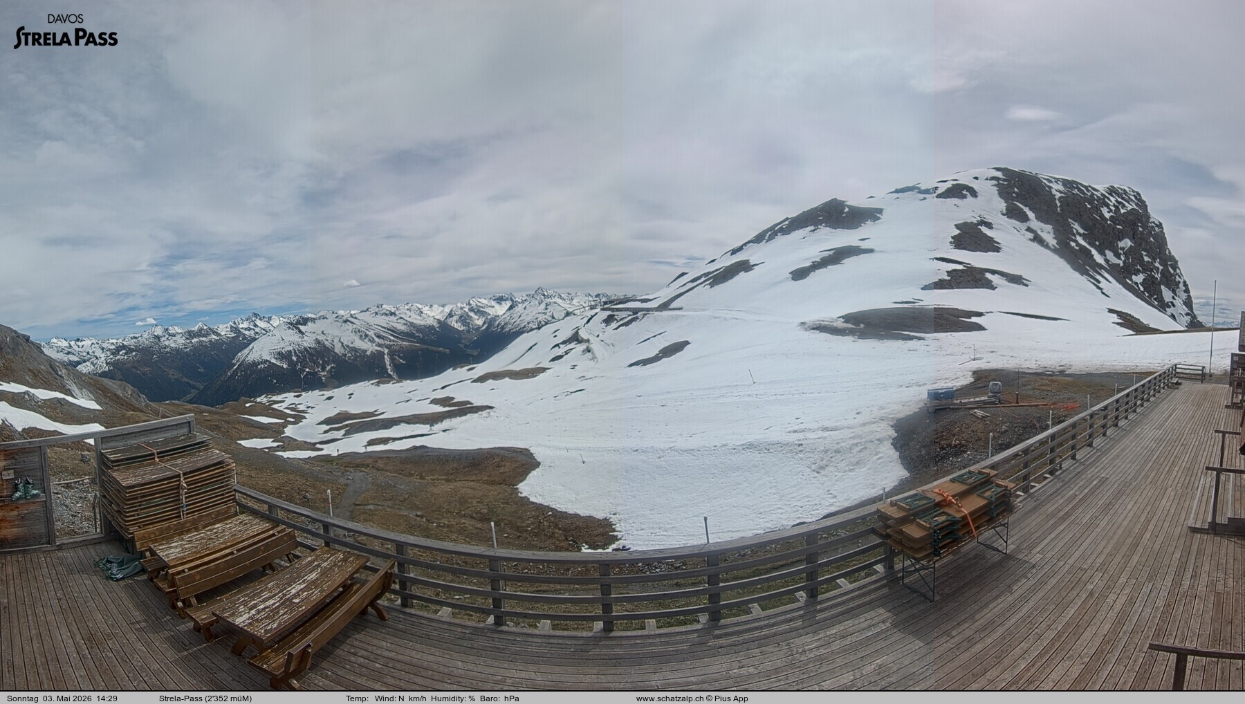 Archiv Foto Webcam Restaurant Strela Pass Schatzalp