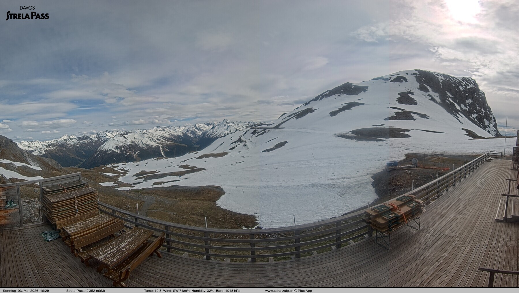 Archiv Foto Webcam Restaurant Strela Pass Schatzalp