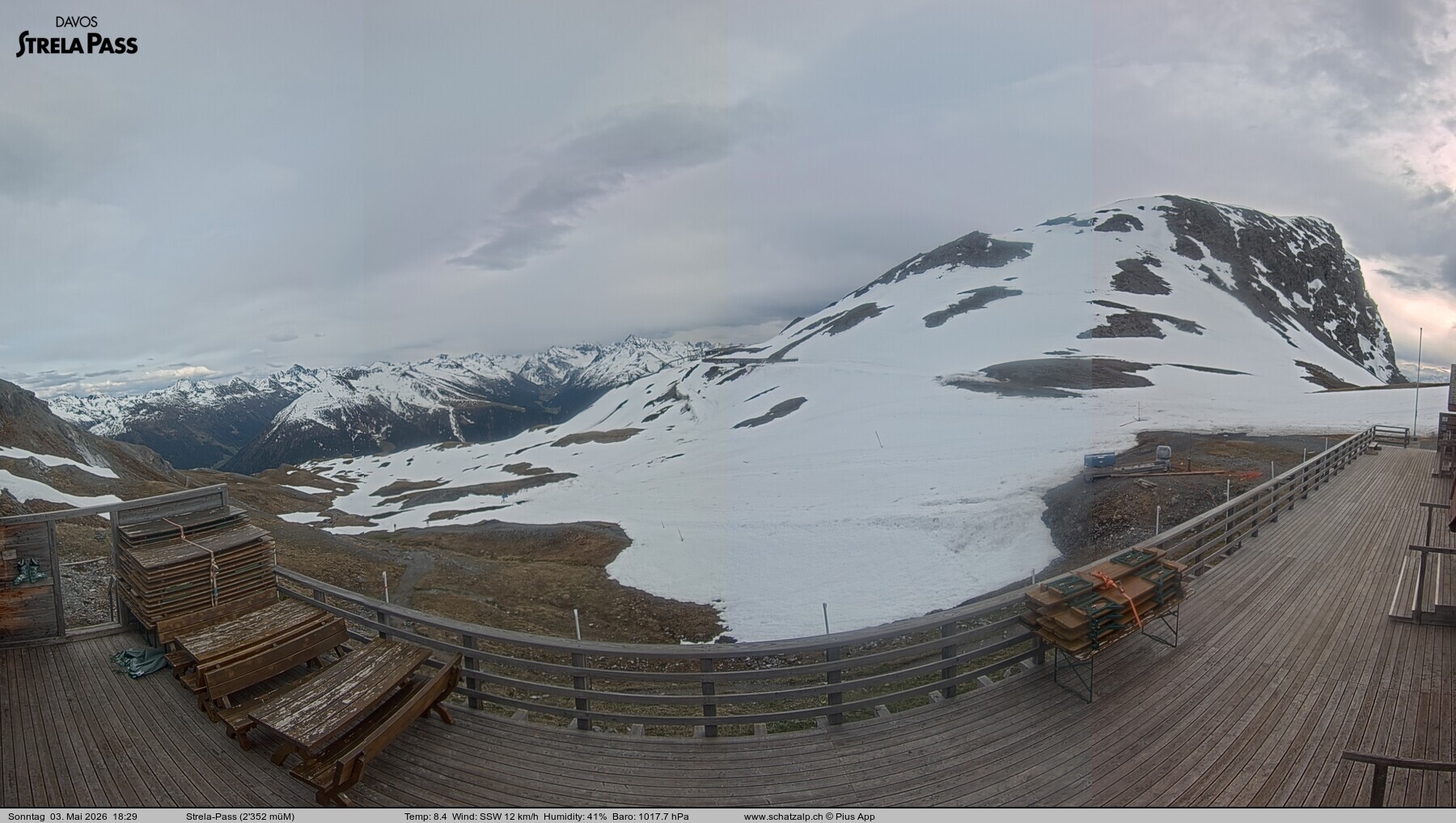 Archiv Foto Webcam Restaurant Strela Pass Schatzalp