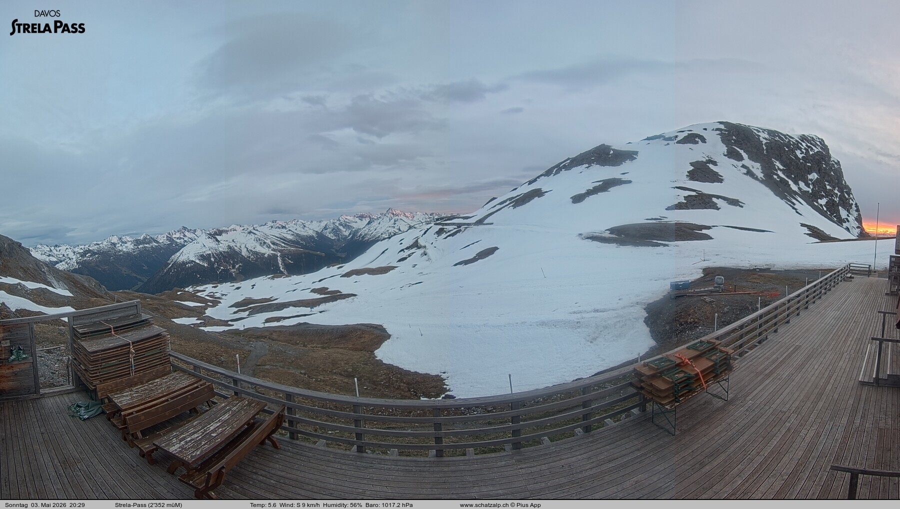 Archiv Foto Webcam Restaurant Strela Pass Schatzalp