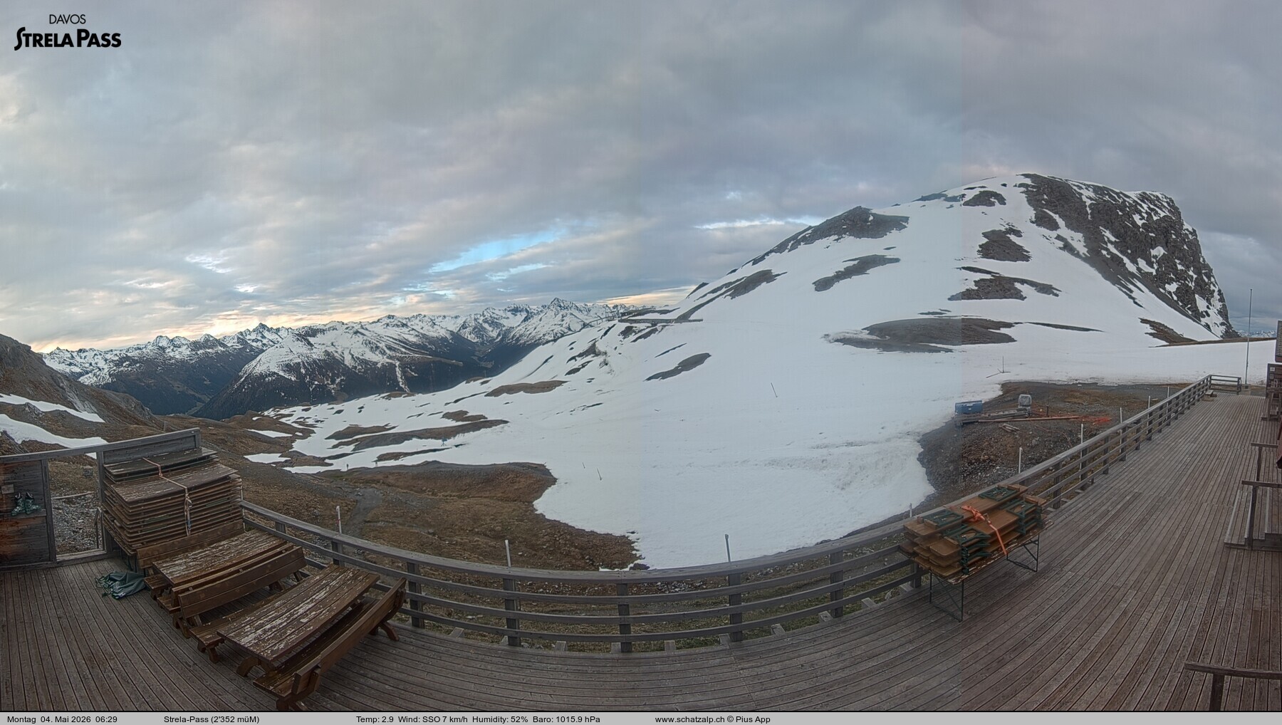 Archiv Foto Webcam Restaurant Strela Pass Schatzalp