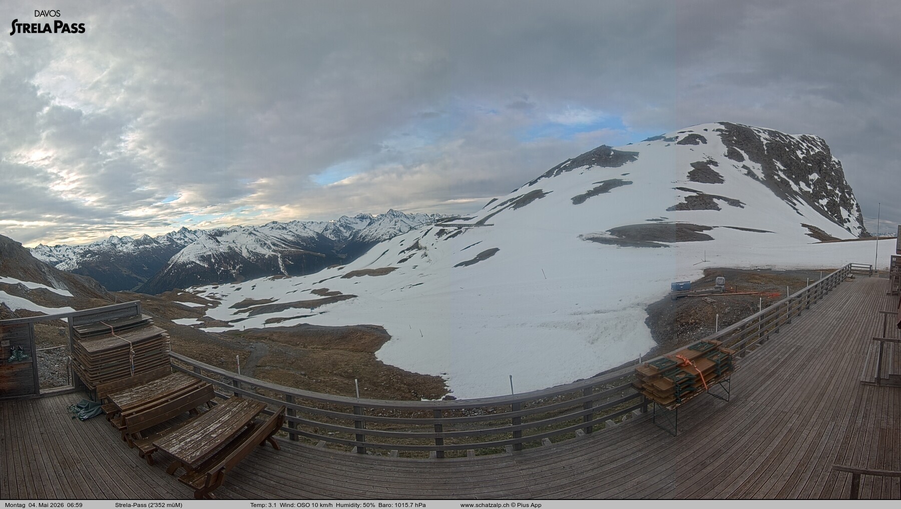 Archived image Webcam Schatzalp - Strela Pass
