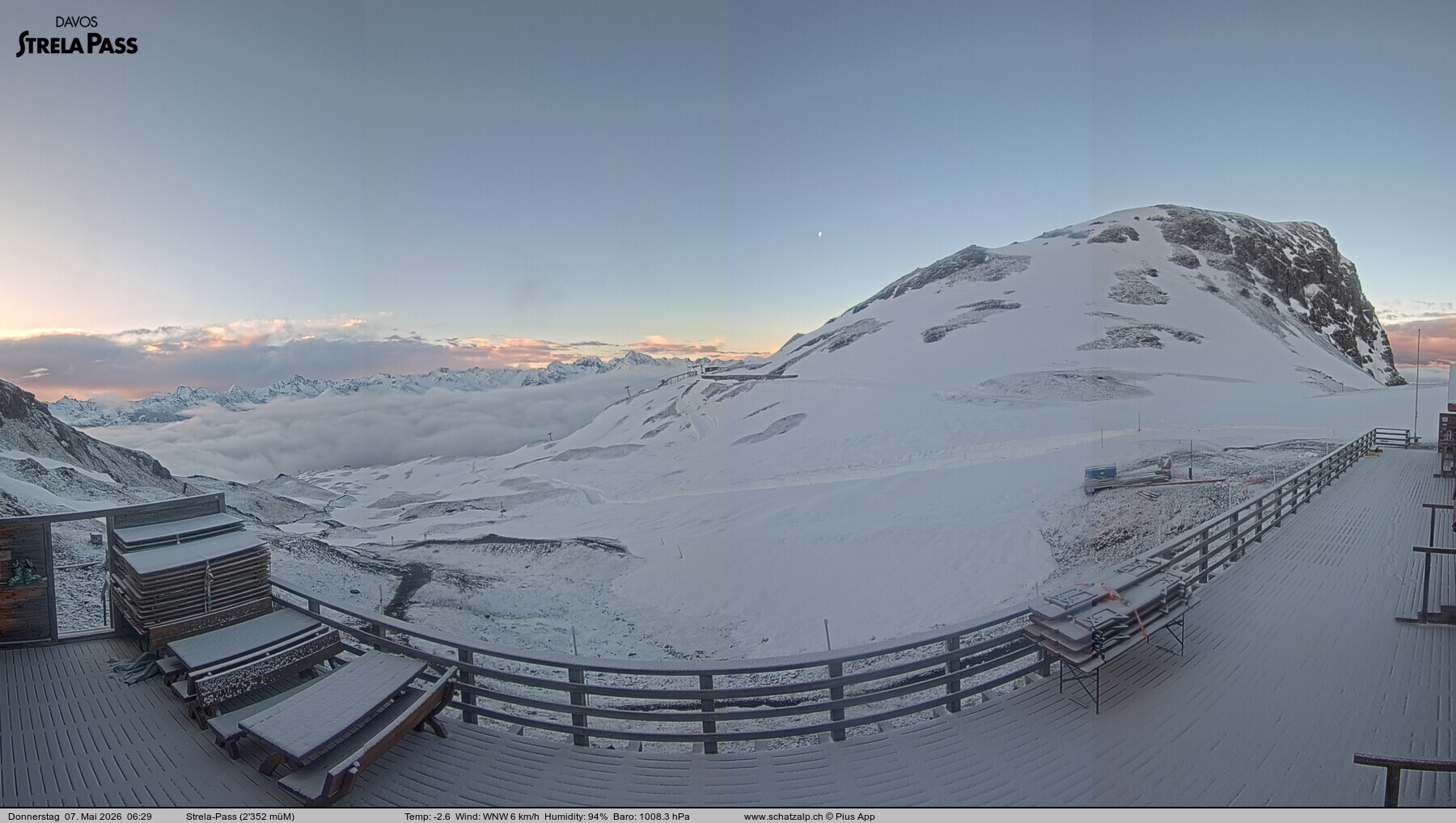 Archiv Foto Webcam Restaurant Strela Pass Schatzalp
