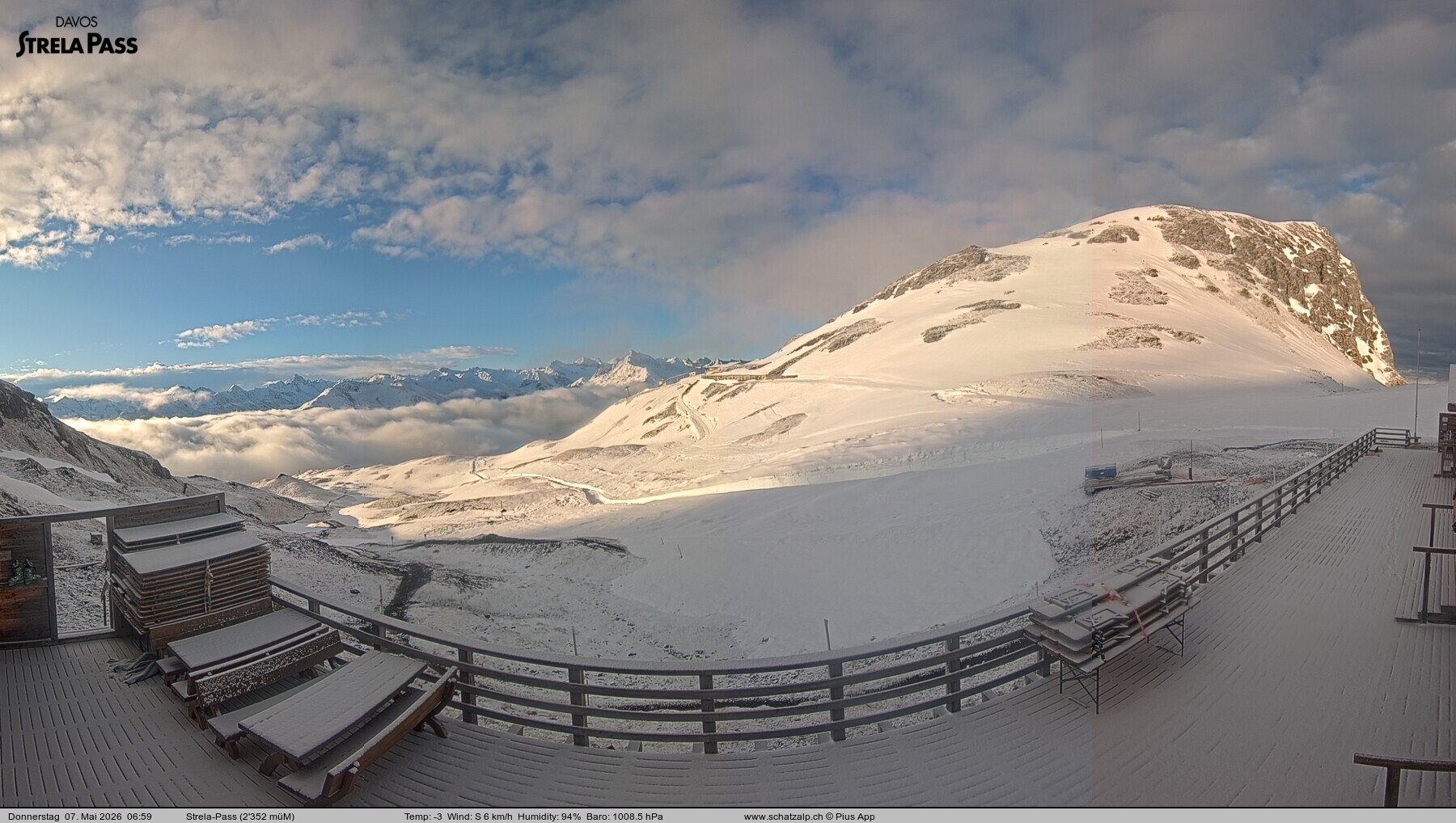 Archiv Foto Webcam Restaurant Strela Pass Schatzalp