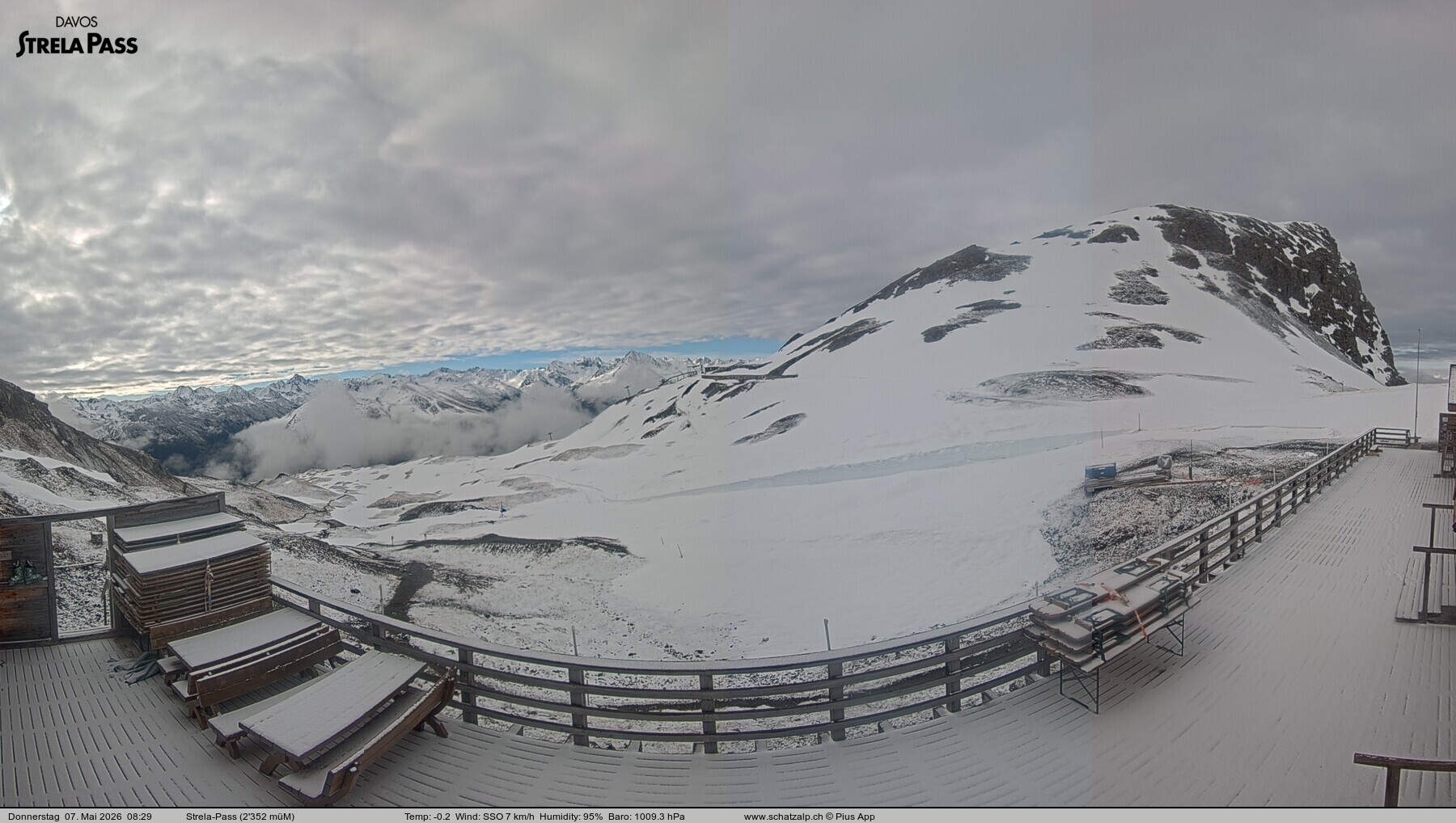 Archiv Foto Webcam Restaurant Strela Pass Schatzalp