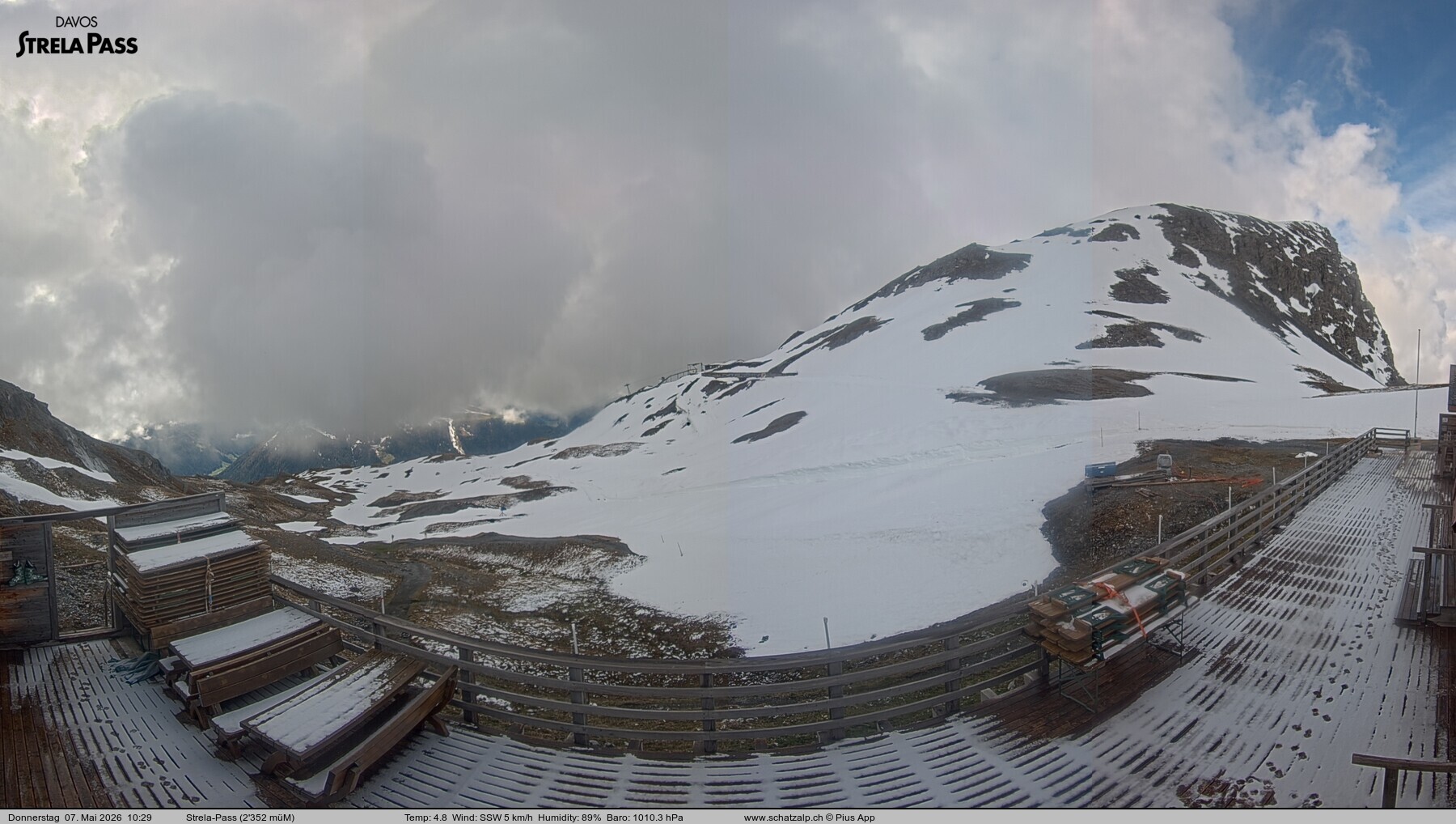 Archiv Foto Webcam Restaurant Strela Pass Schatzalp