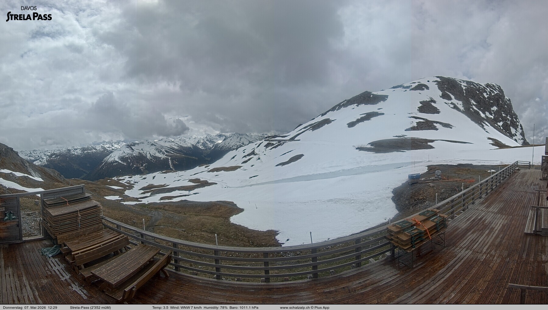 Archiv Foto Webcam Restaurant Strela Pass Schatzalp